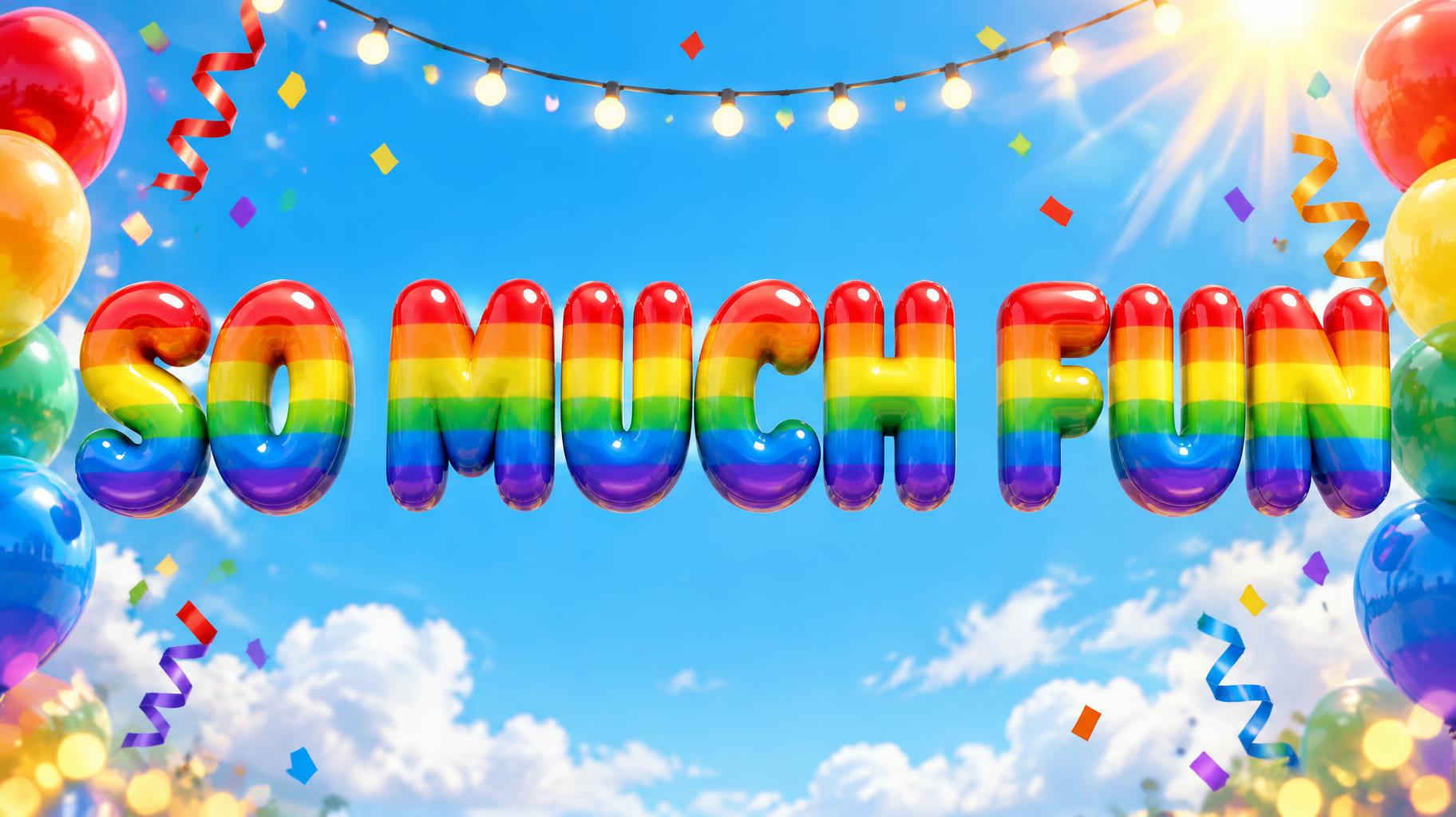 "SO MUCH FUN" — Rainbow | AI Text Effect Generator