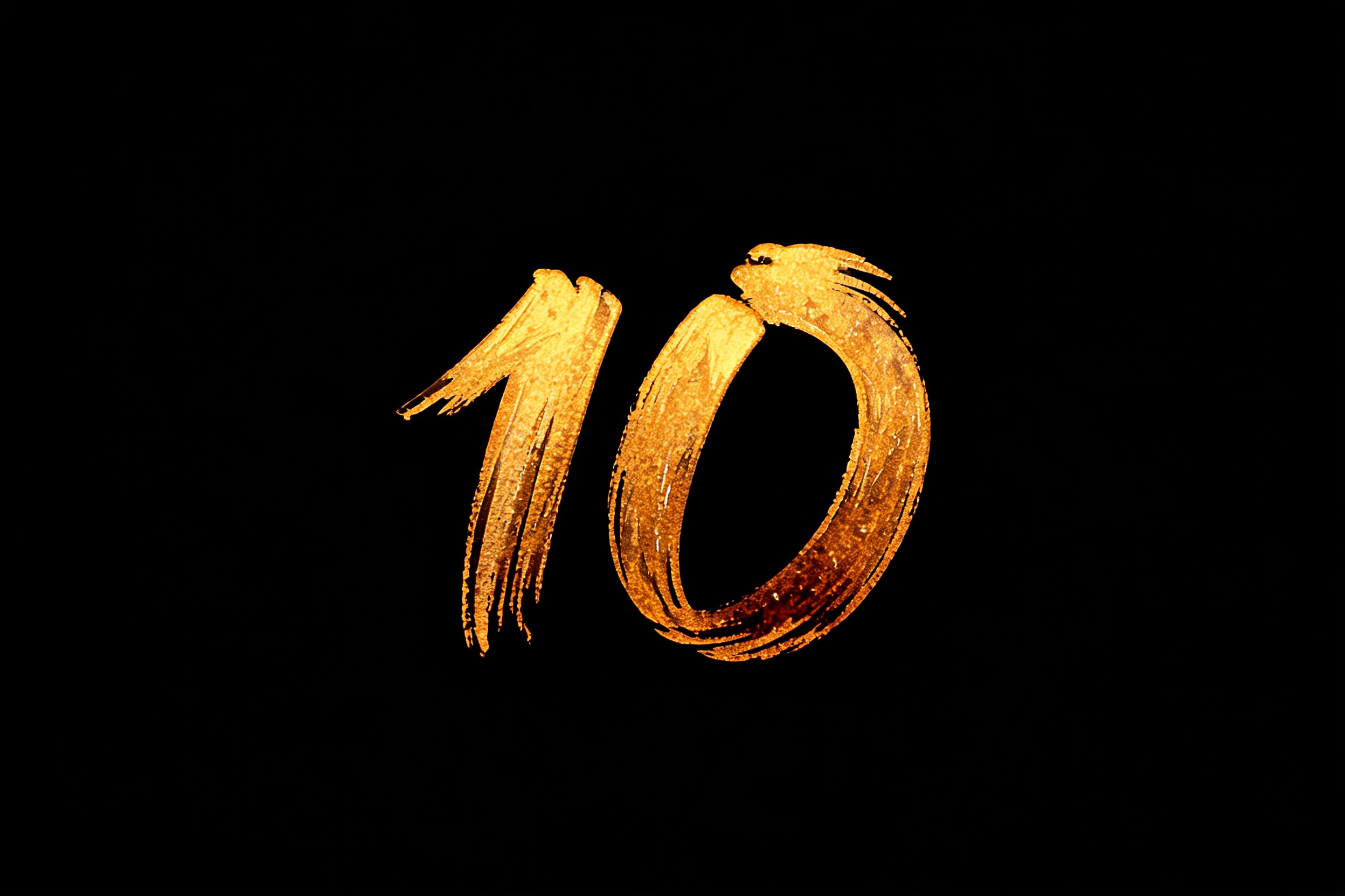 "10" — Brush Stroke | AI Text Effect Generator