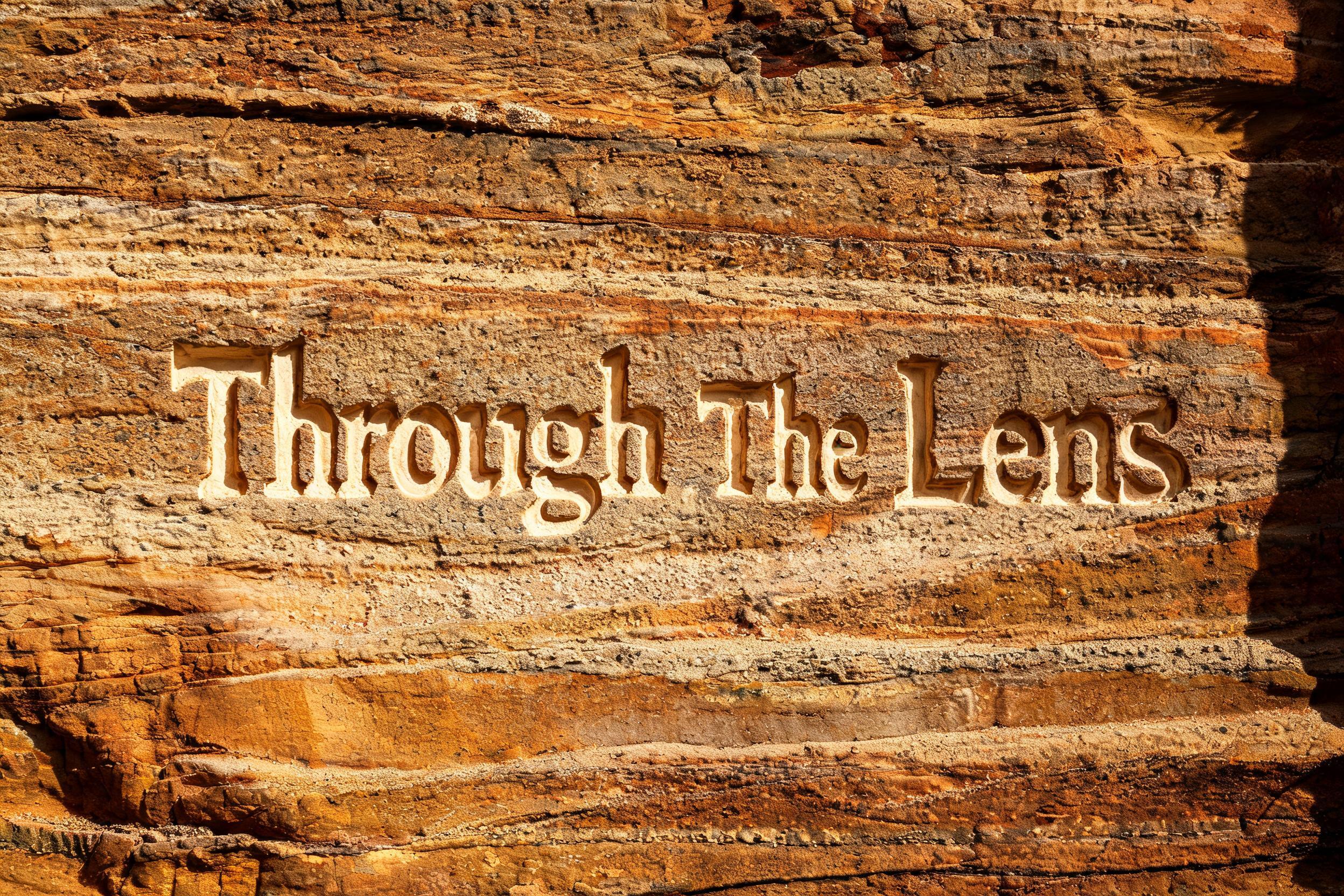 "Through The Lens" — Sand Stone | AI Text Effect Generator