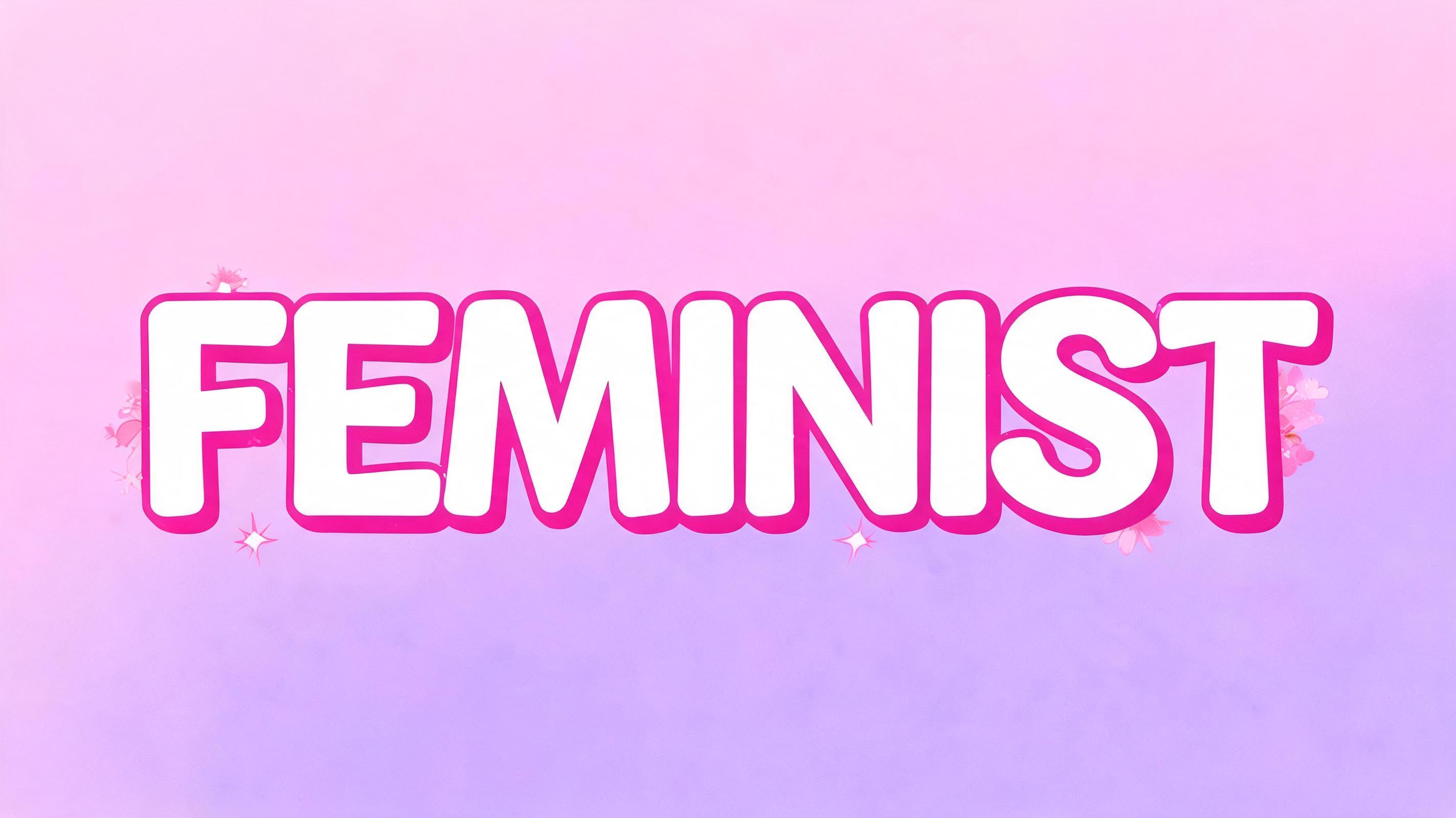 "feminist" — Gothic text effect
