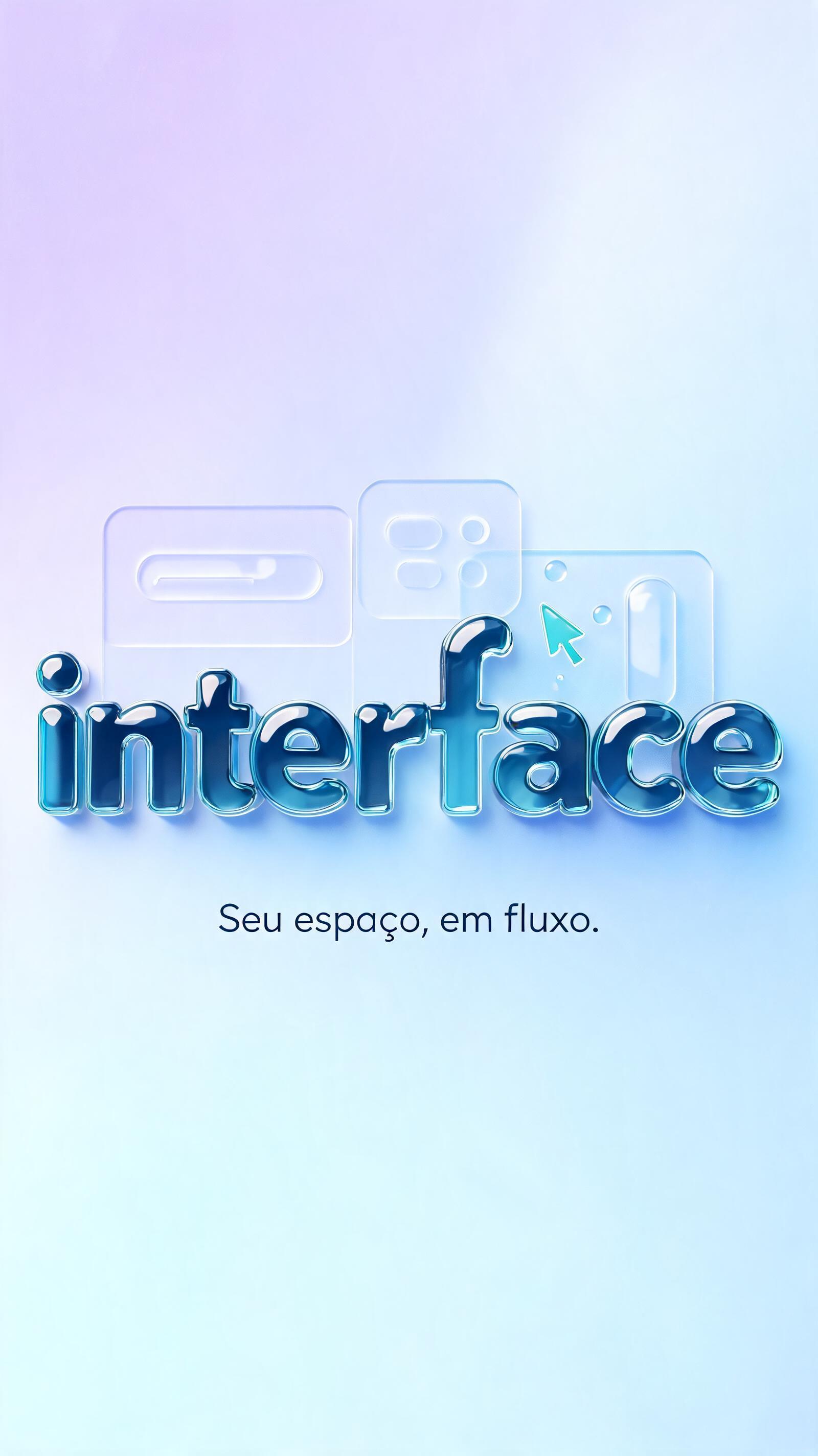 "Interface
Seu espaço, em fluxo.
ABRA O APP" — Glass Liquid | AI Text Effect Generator