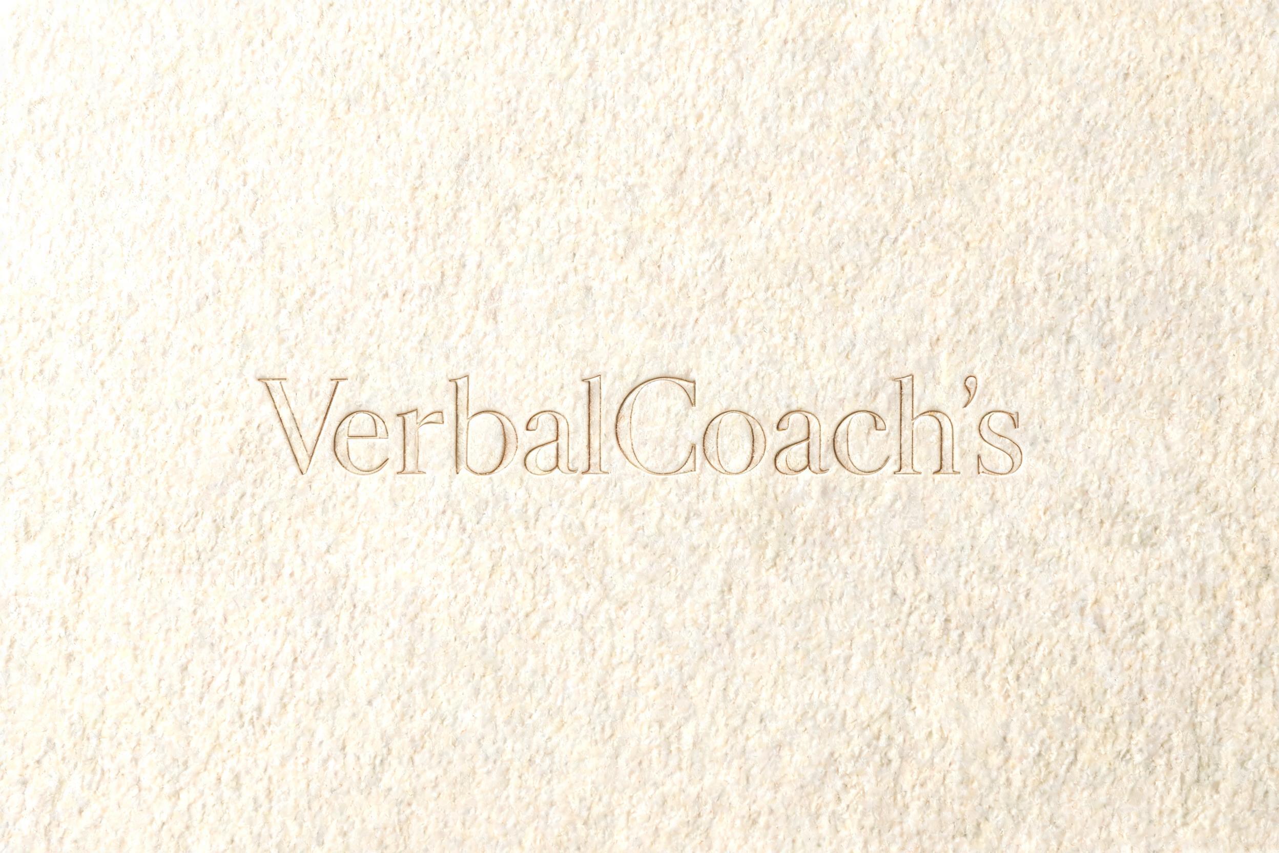 "VerbalCoach's" — Emboss | AI Text Effect Generator