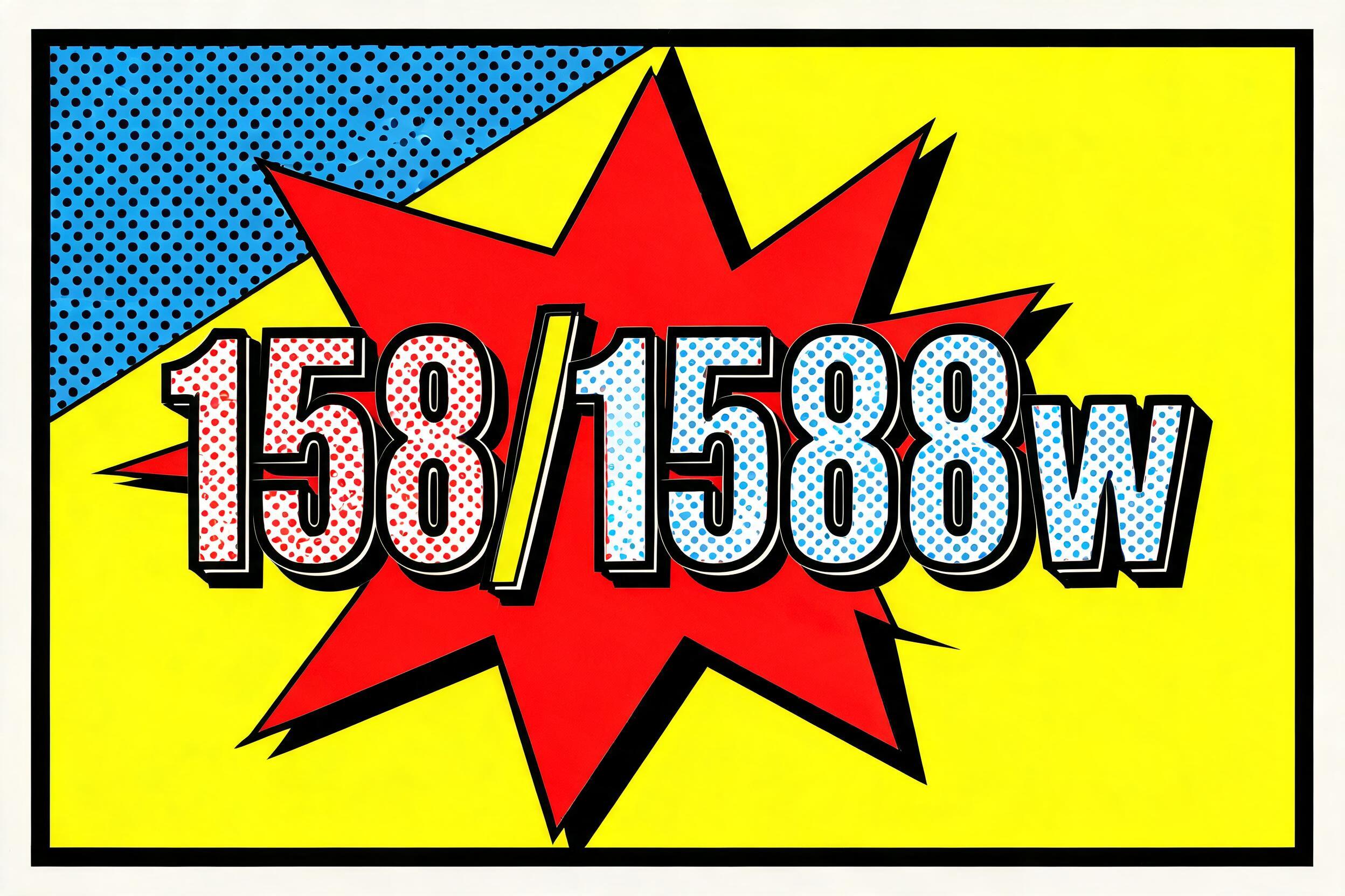 "158/1588w" — Pop Art | AI Text Effect Generator