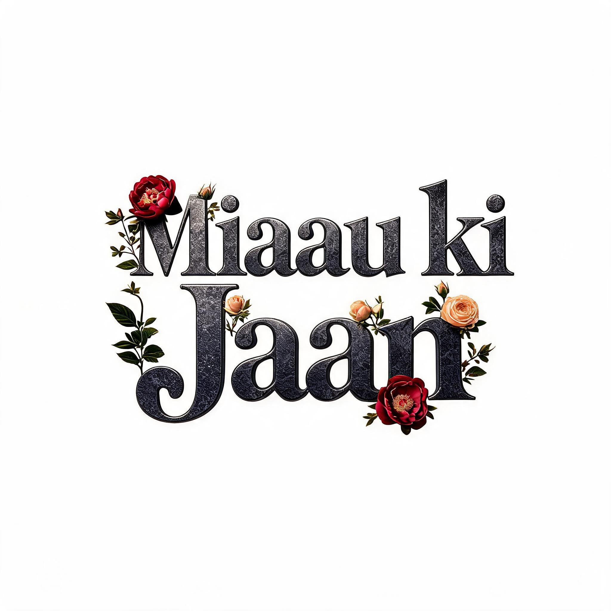 "Miaau ki Jaan" — Floral | AI Text Effect Generator
