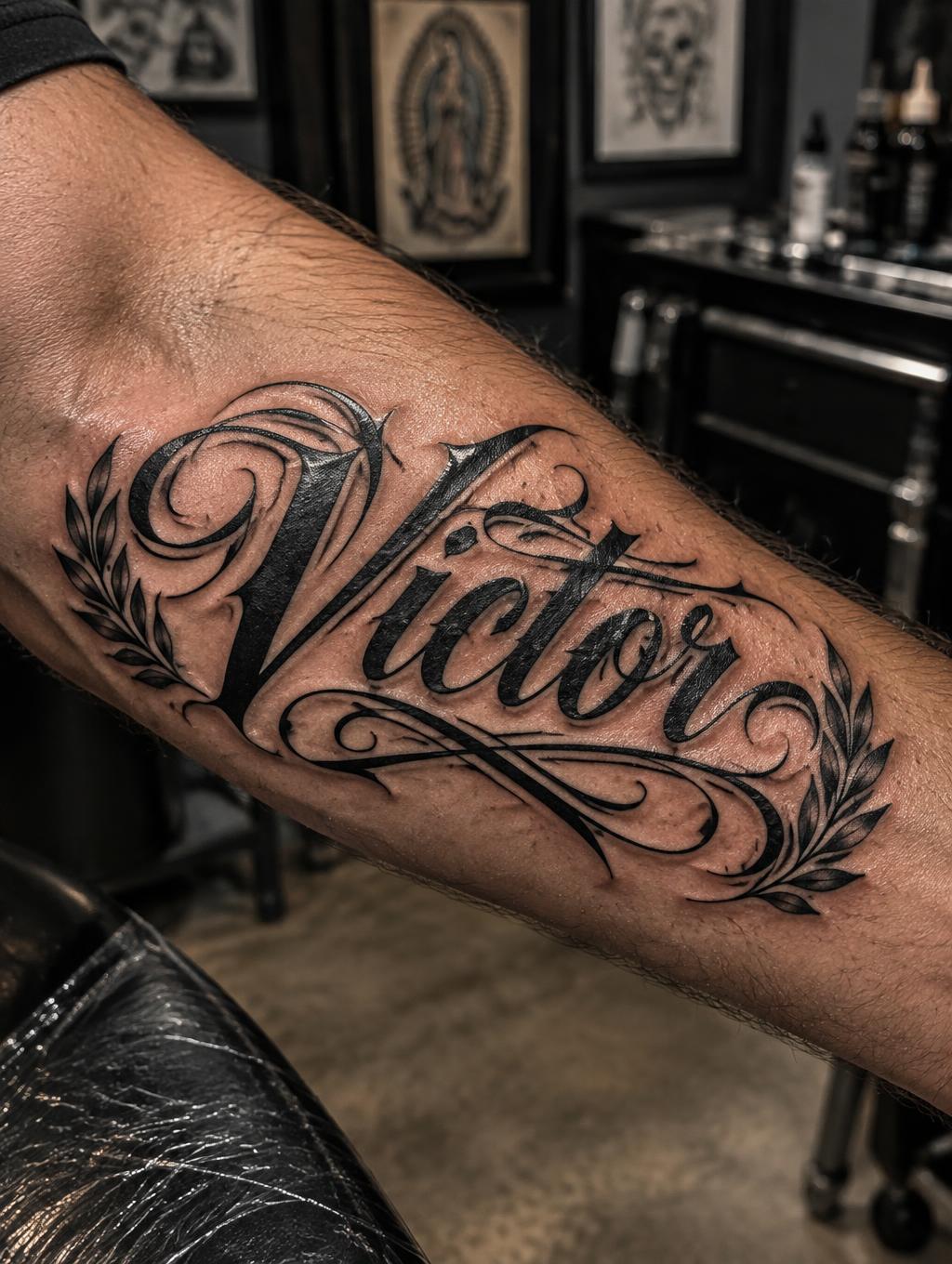 "Victor" — Tattoo | AI Text Effect Generator