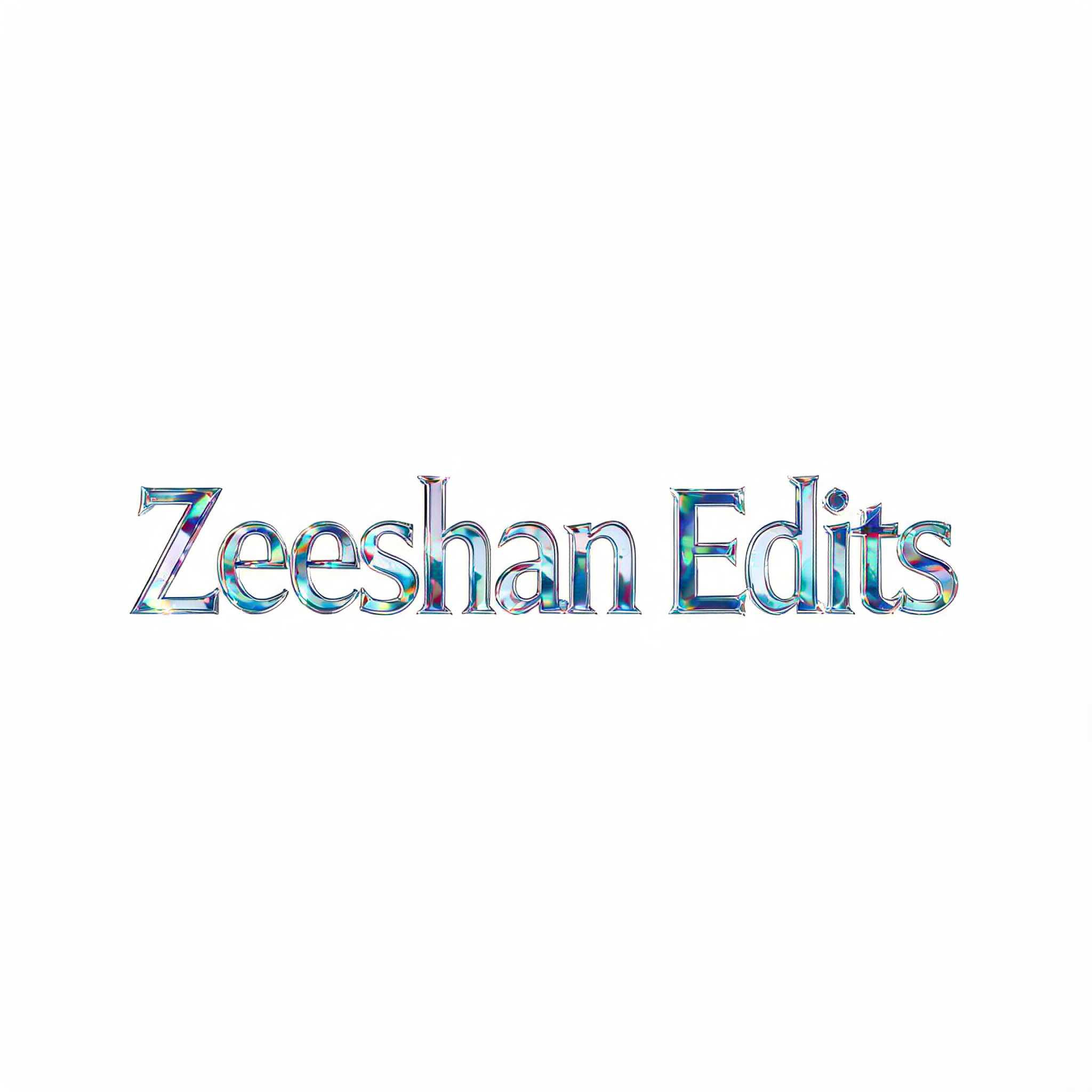 "Zeeshan Edits" — Glass Morphism | AI Text Effect Generator