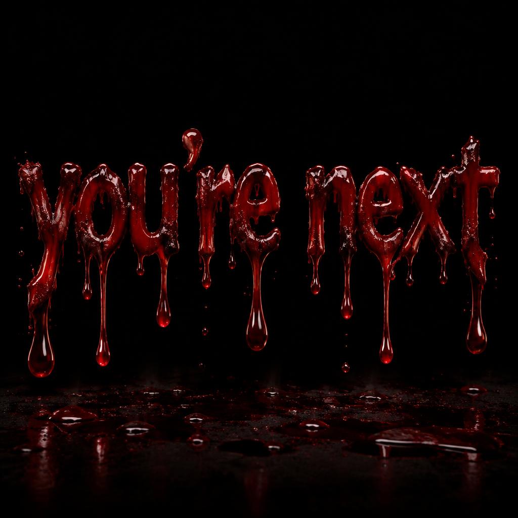 "you're next" — Drip Font Blood | AI Text Effect Generator