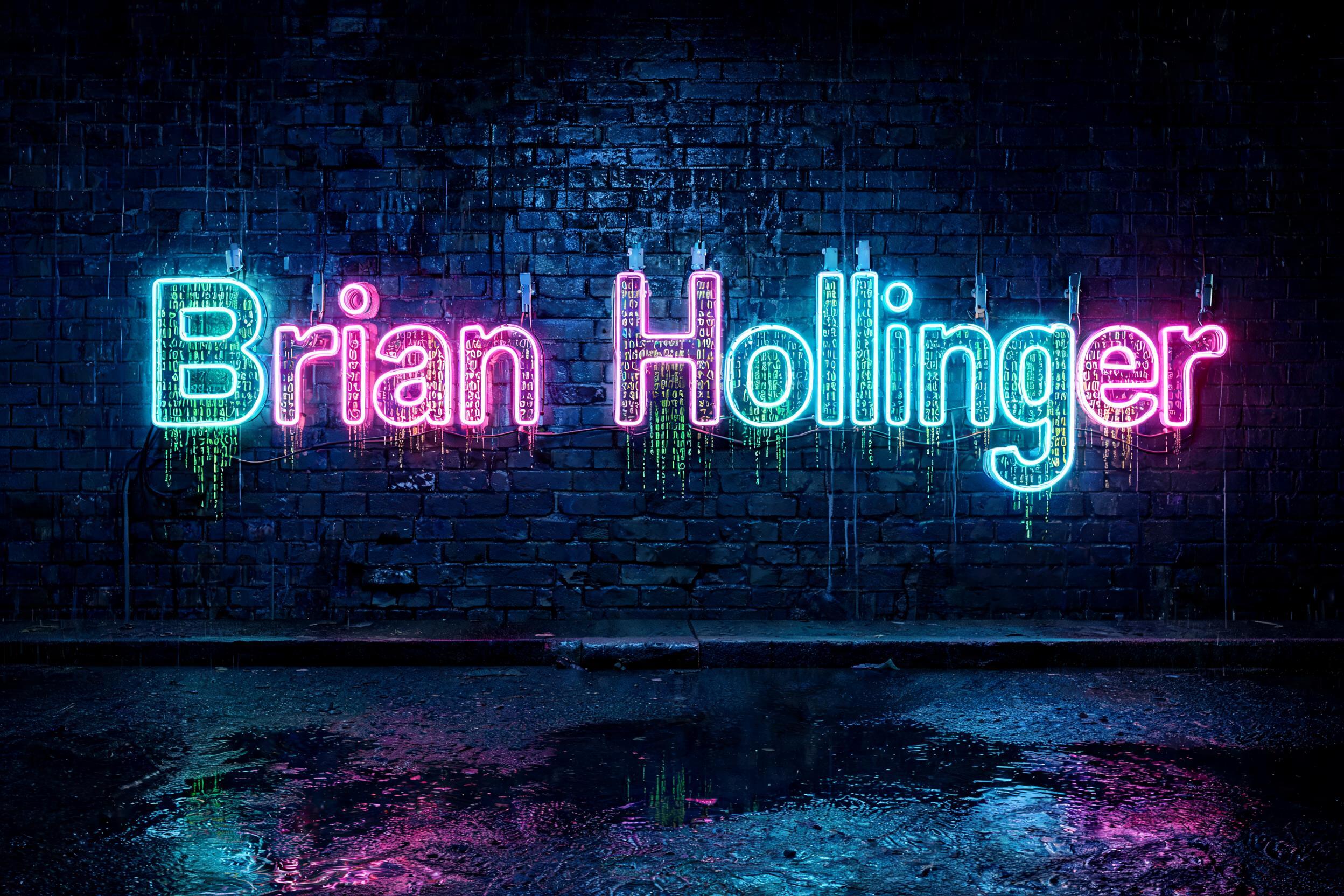 "Brian Hollinger" — Neon Glow | AI Text Effect Generator