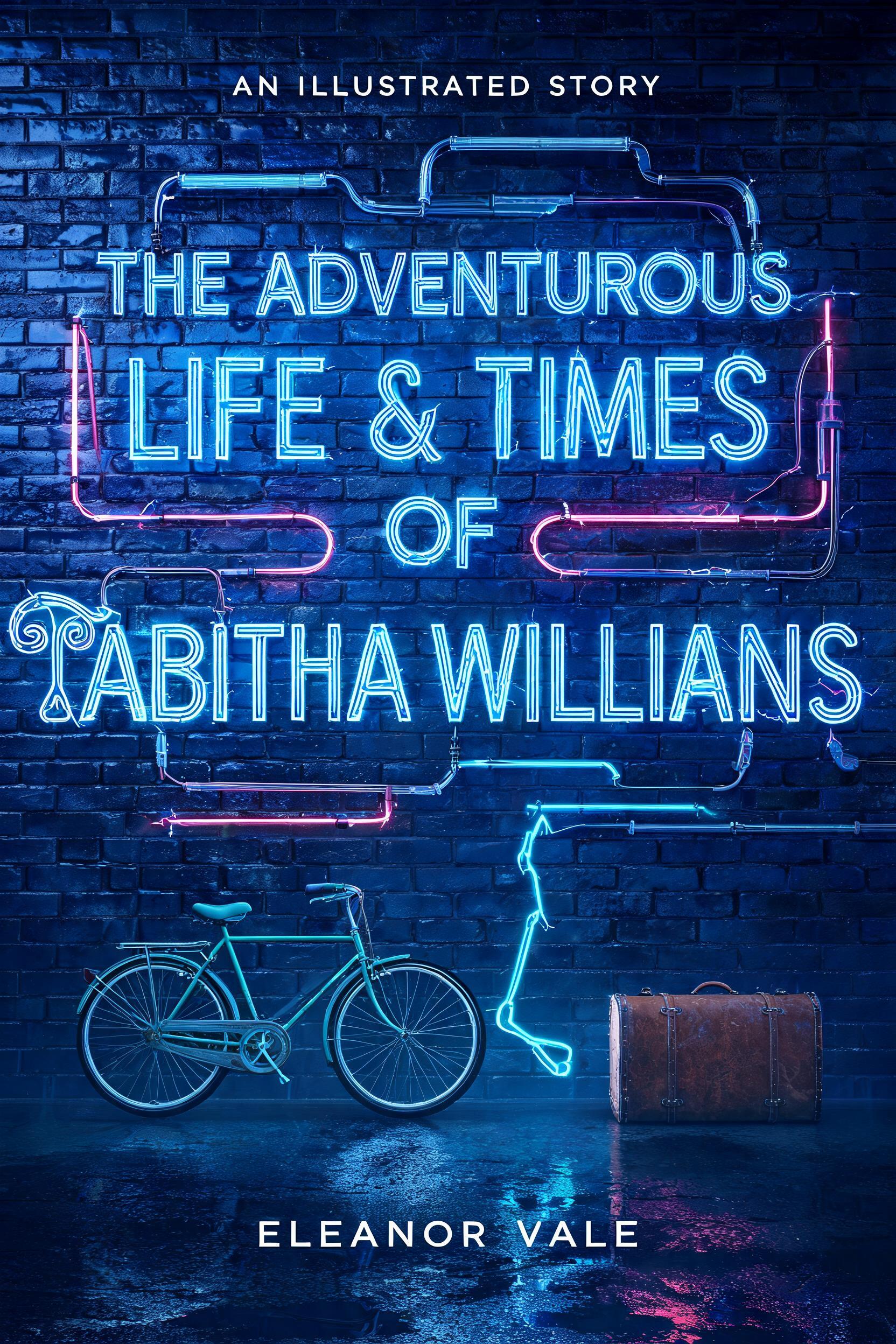 "THE ADVENTUROUS
LIFE & TIMES
OF TABITHA WILLIAMS
AN ILLUSTRATED STORY
ELEANOR VALE" — Neon Glow text effect