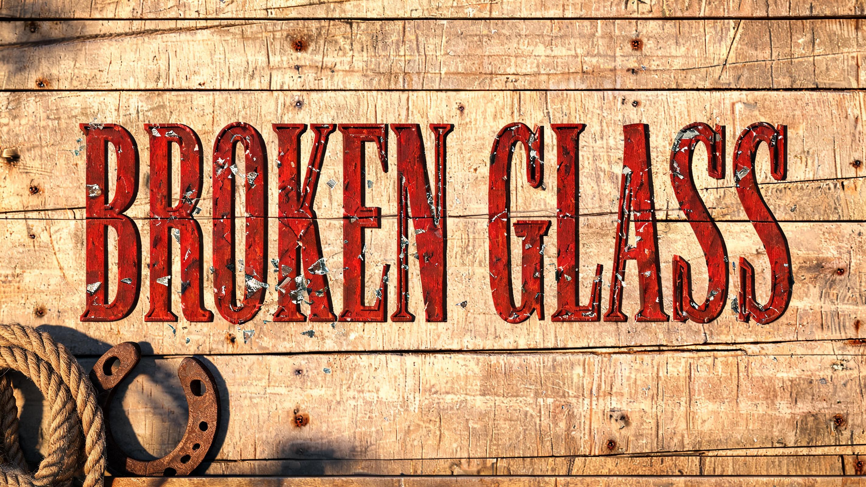 "broken glass" — Western | AI Text Effect Generator