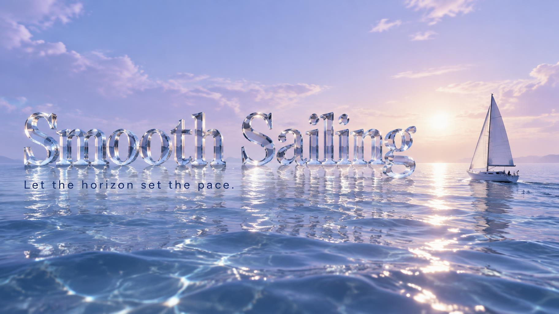 "Smooth Sailing
Let the horizon set the pace." — Glass | AI Text Effect Generator