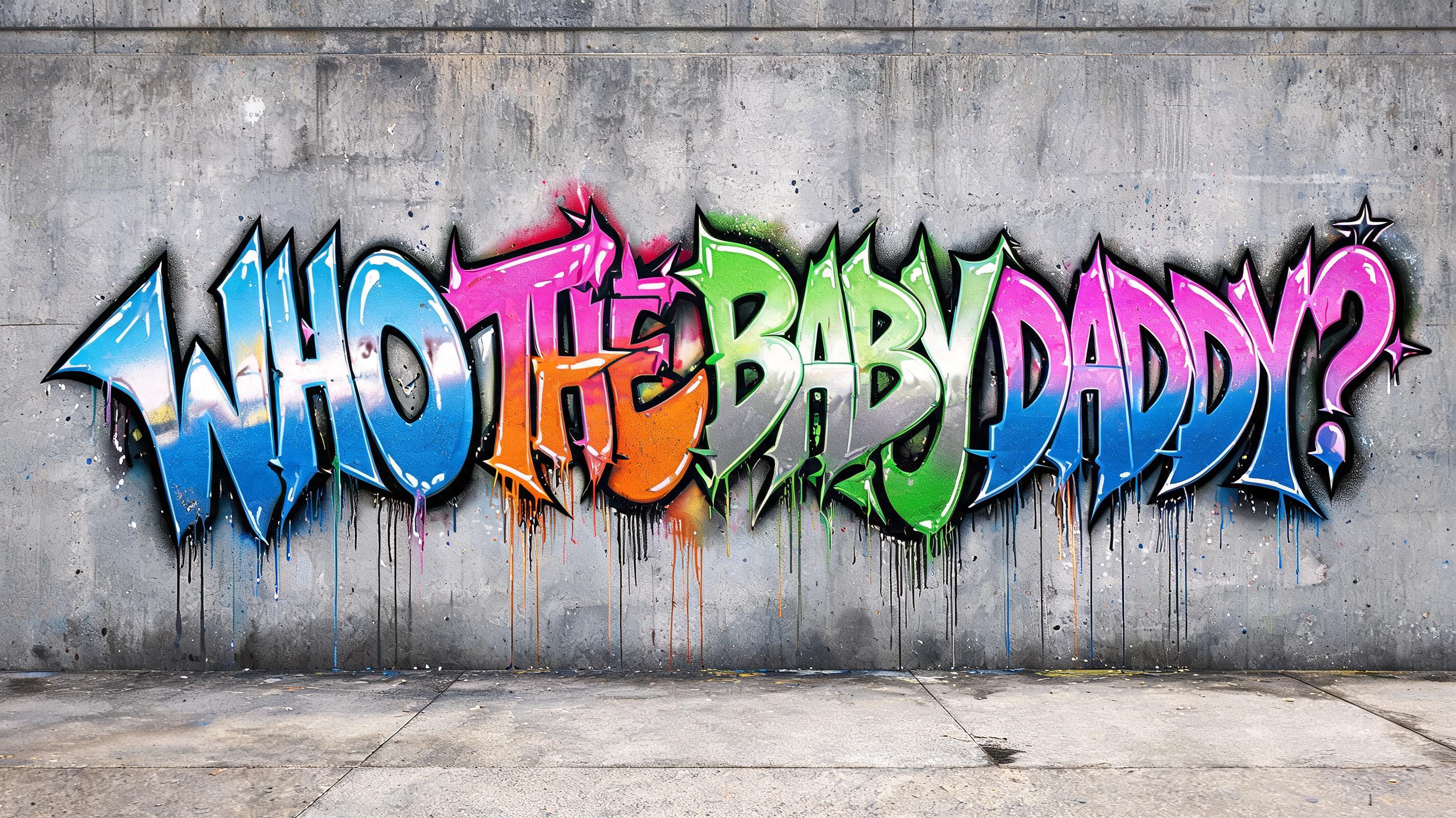 "Who the baby daddy?" — Graffiti | AI Text Effect Generator