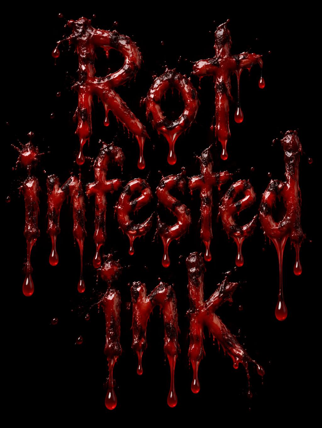 "Rot infested ink" — Drip Font Blood | AI Text Effect Generator