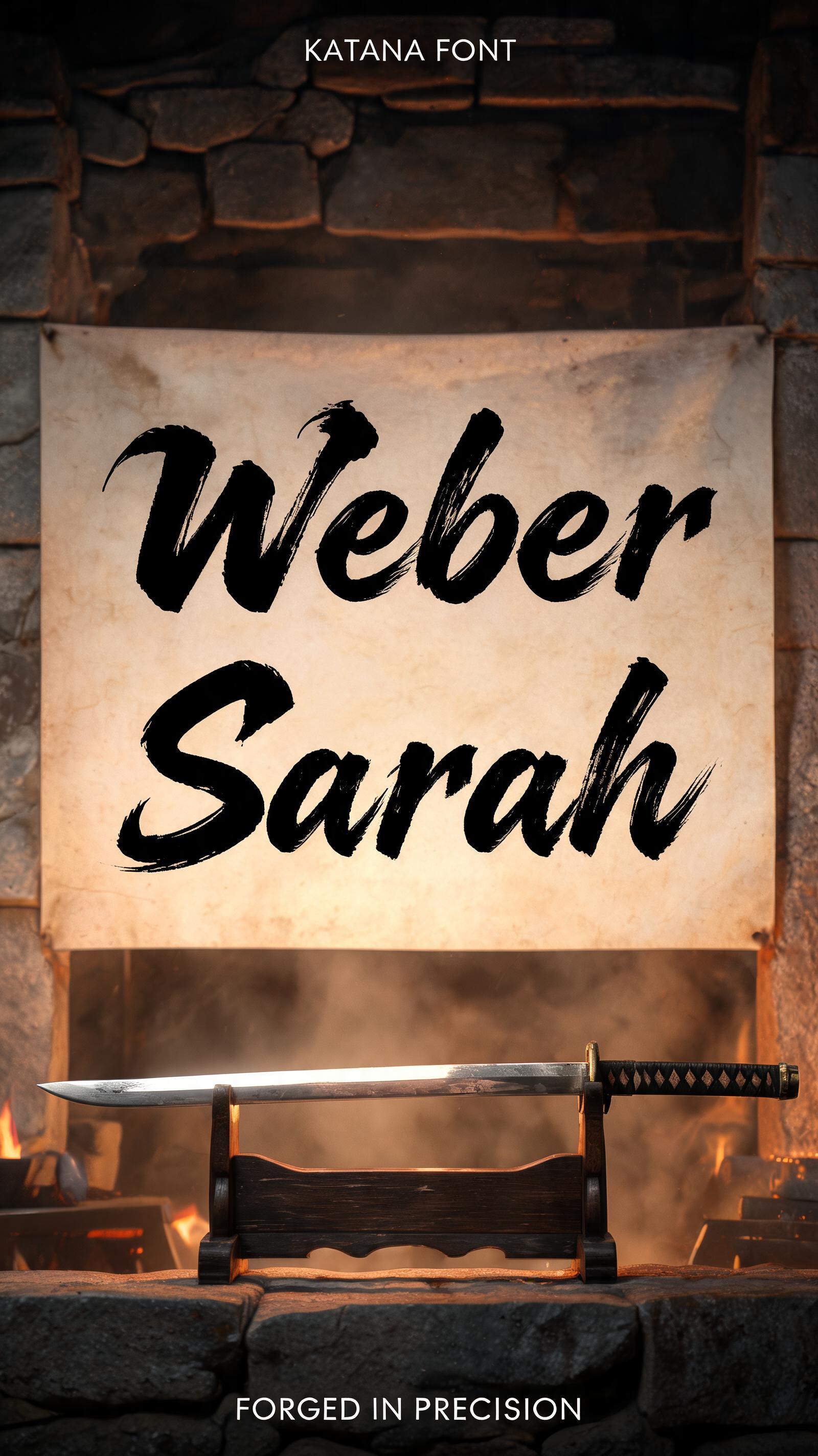 "Weber Sarah" — Brush Japanese Ink | AI Text Effect Generator