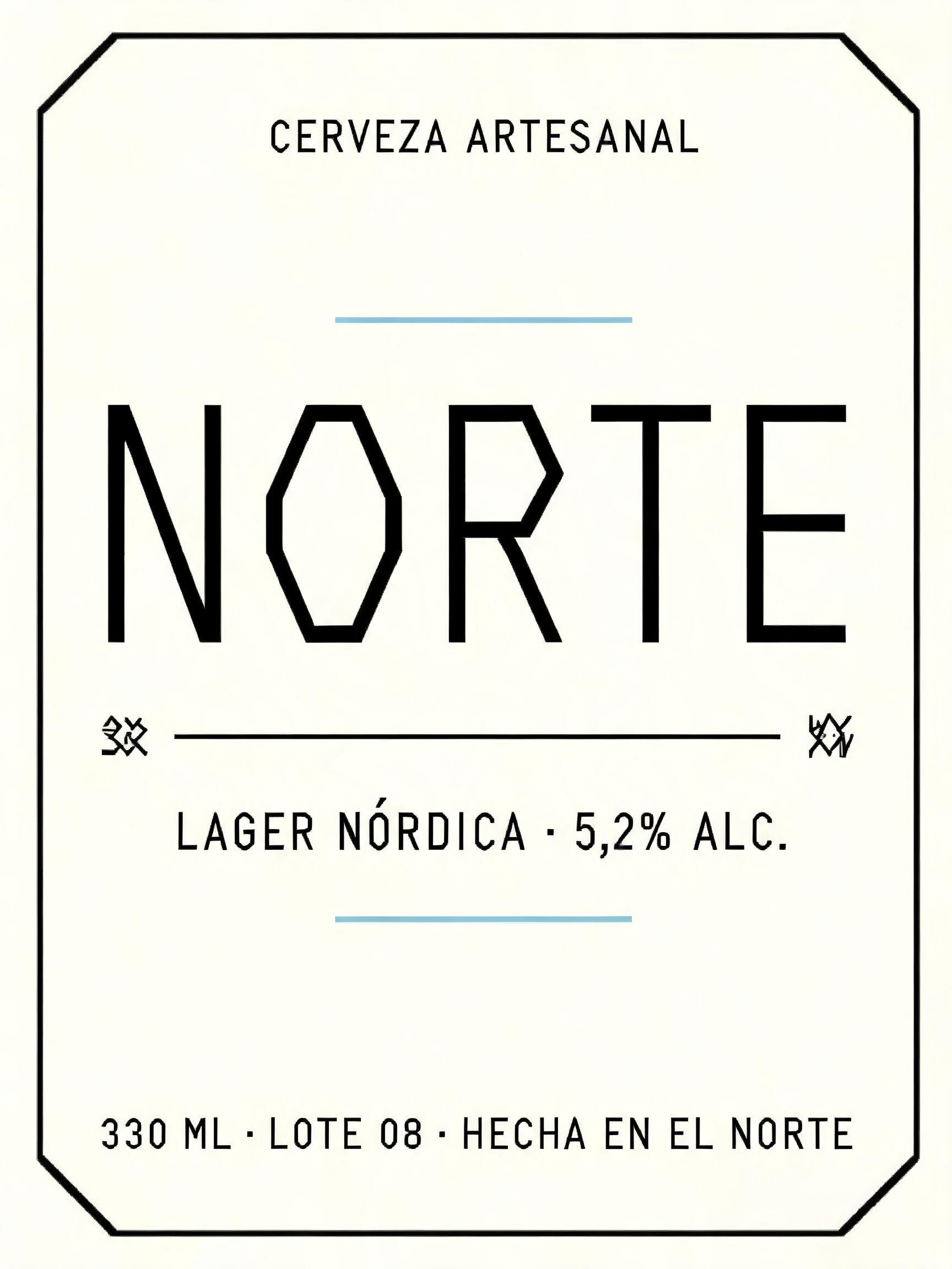 Una etiqueta rúnica para la cerveza artesanal "Norte"