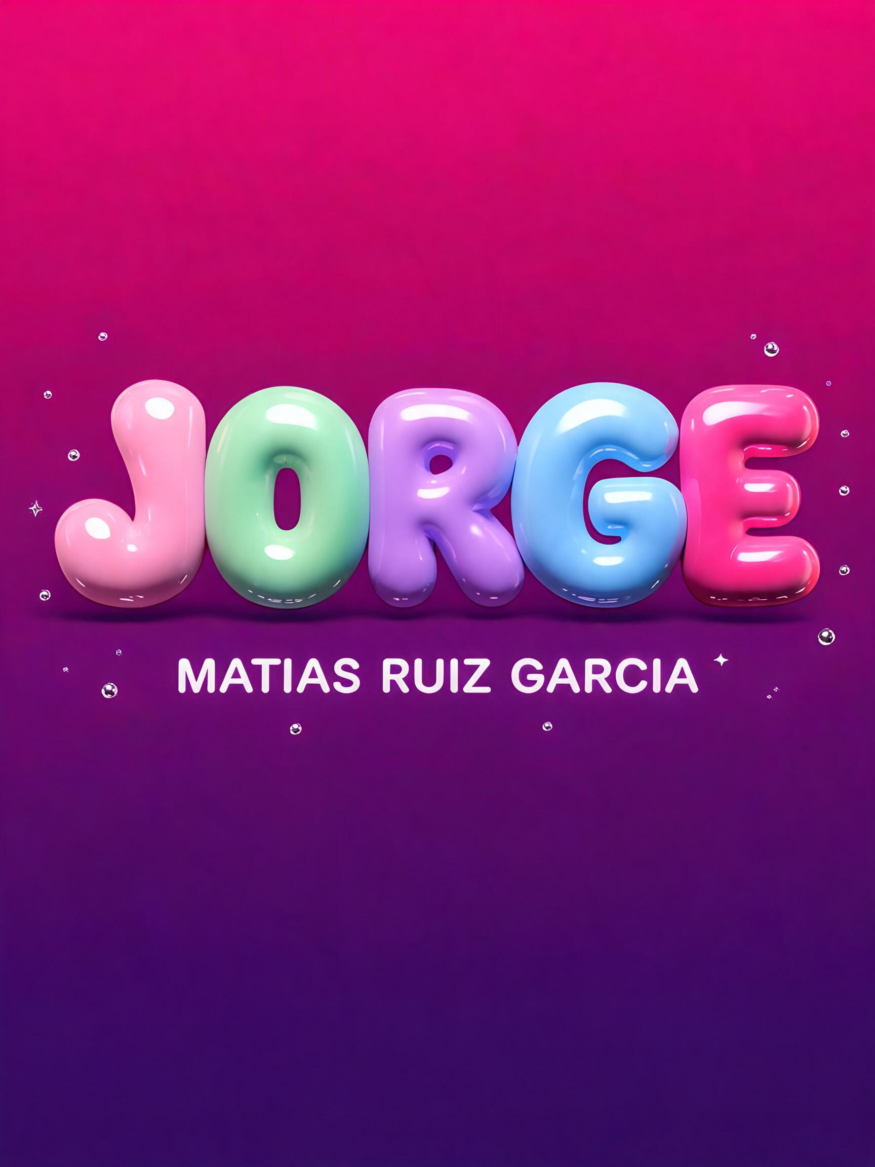"JORGE
MATIAS RUIZ GARCIA" — 3d Bold Inflated | AI Text Effect Generator