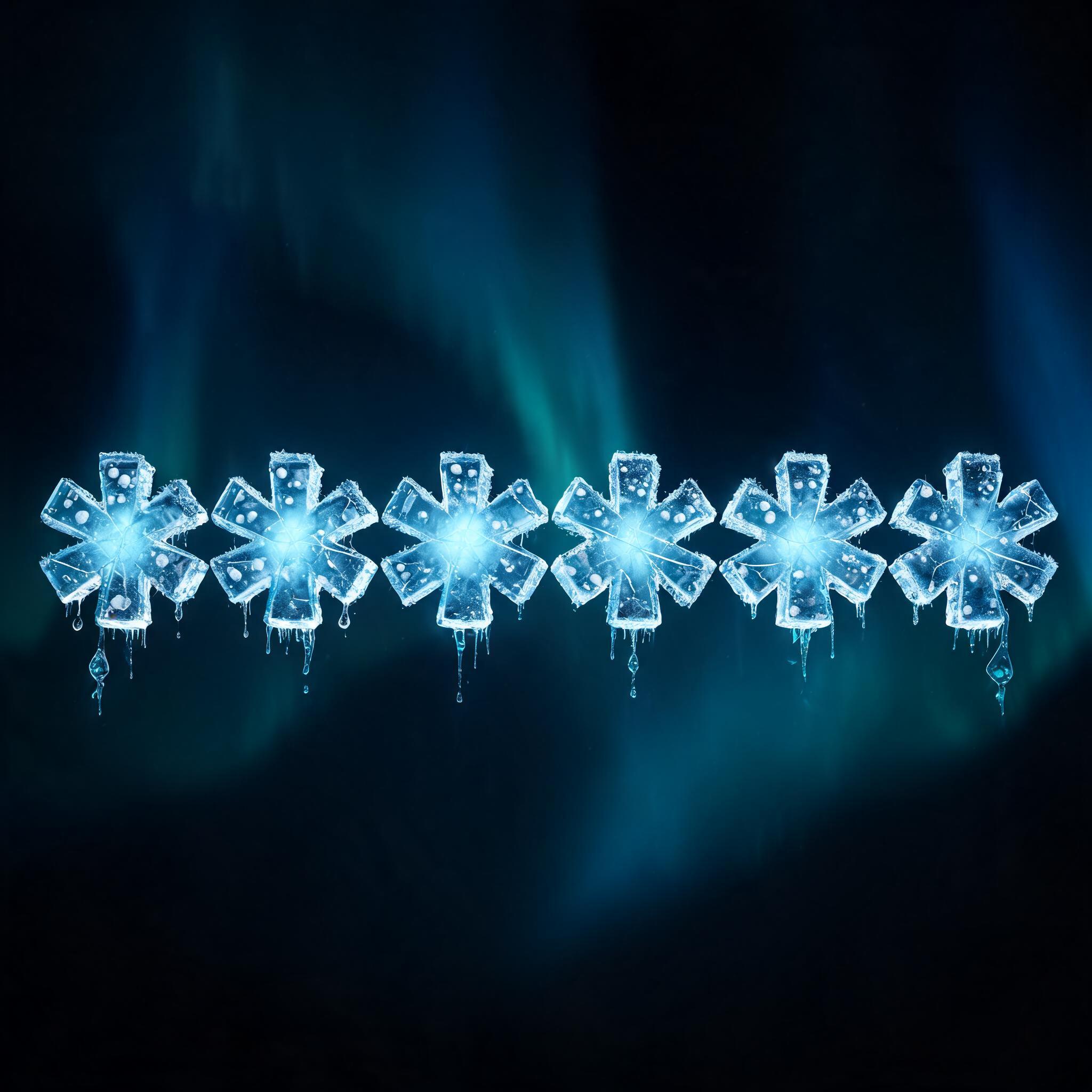 "✴✴✴✴✴✴" — Glass Frozen | AI Text Effect Generator
