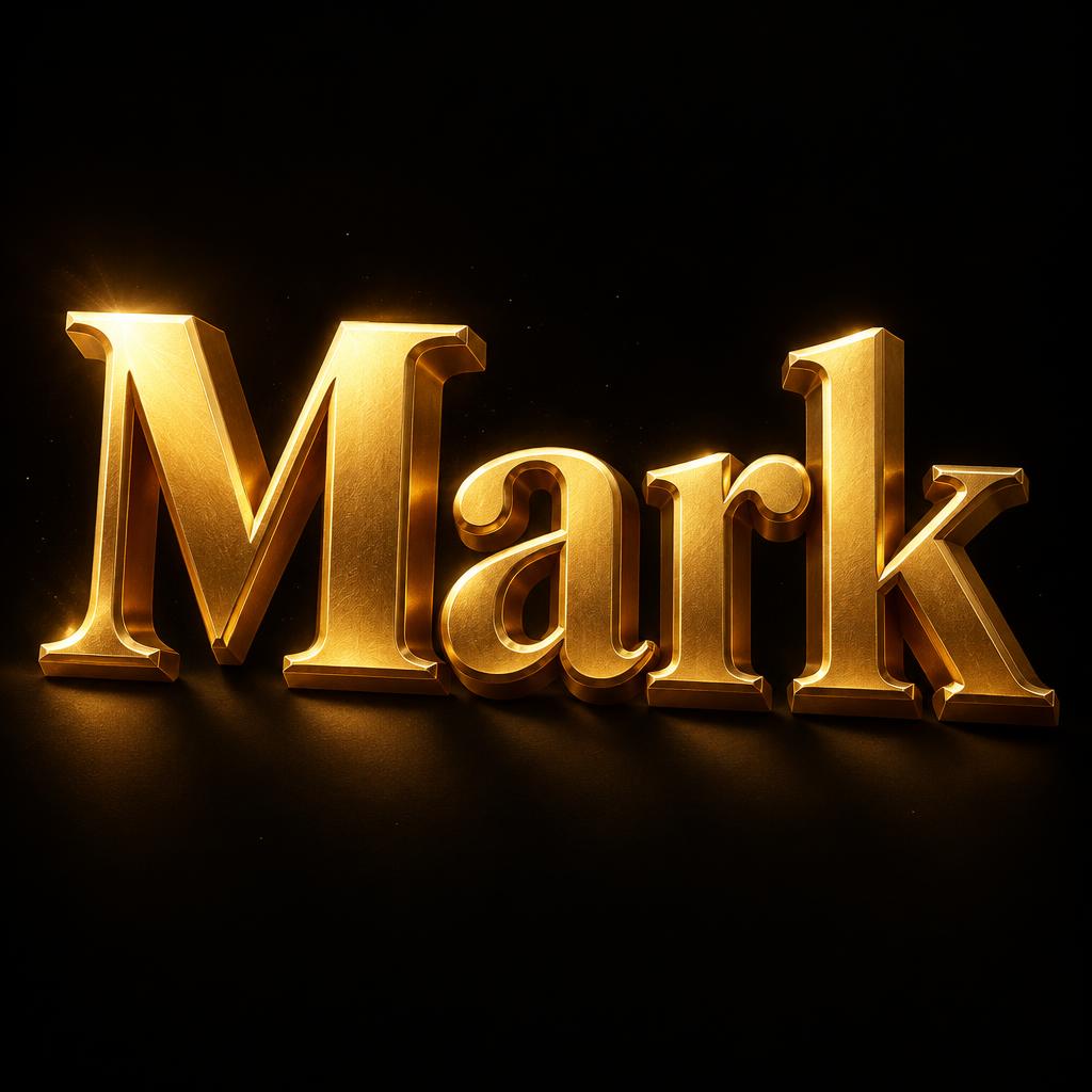 "Mark" — 3d Bold Gold | AI Text Effect Generator