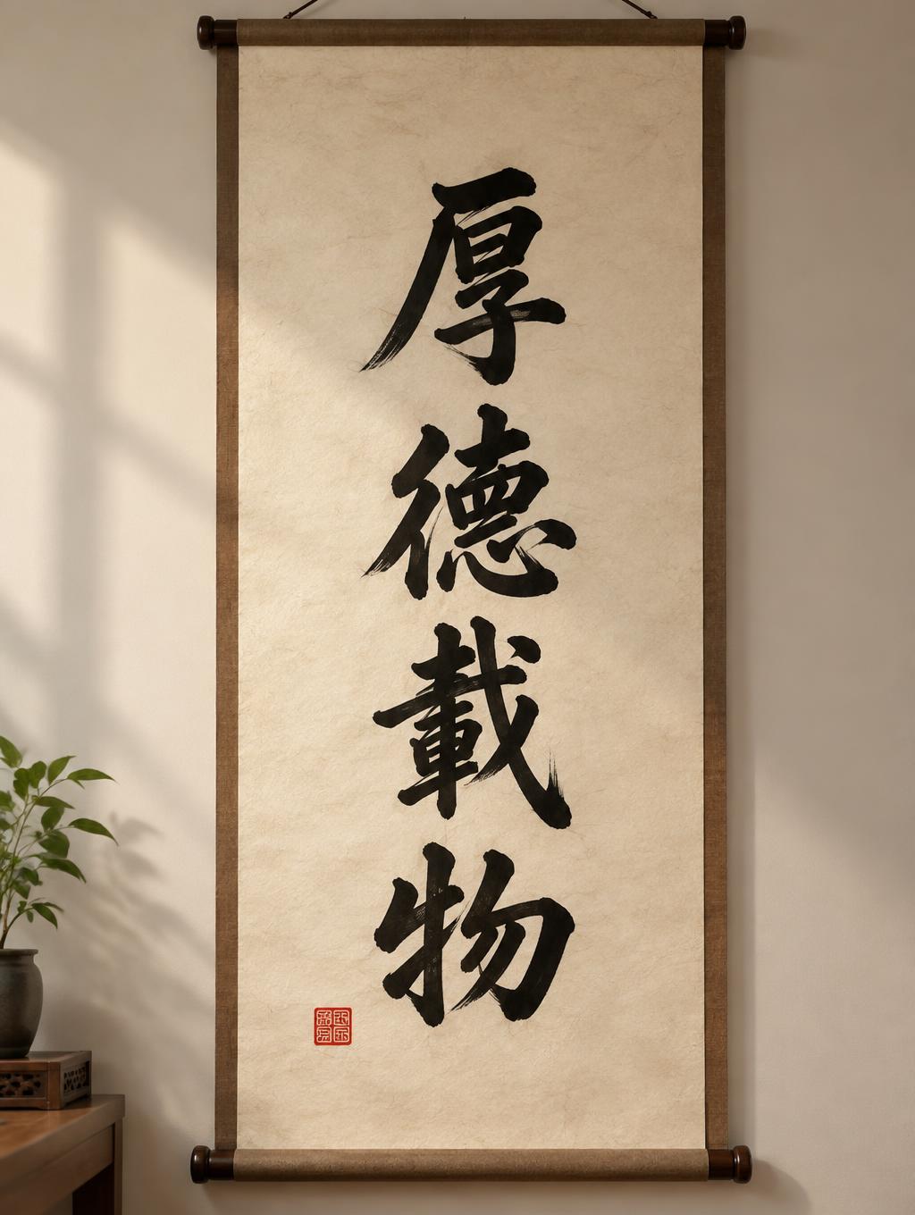 "厚德载物" — Brush Chinese Ink | AI Text Effect Generator