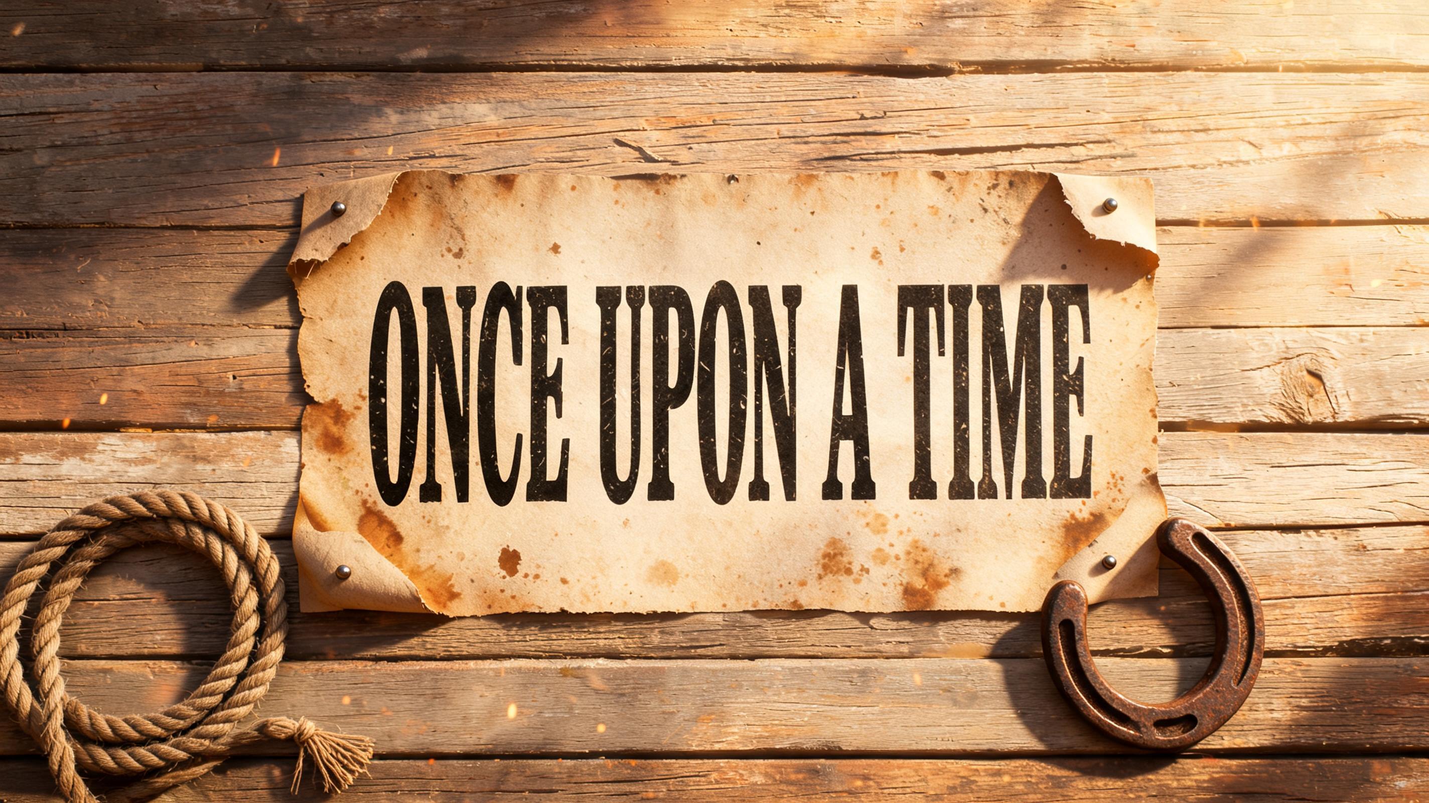 "ONCE UPON A TIME" — Western text effect