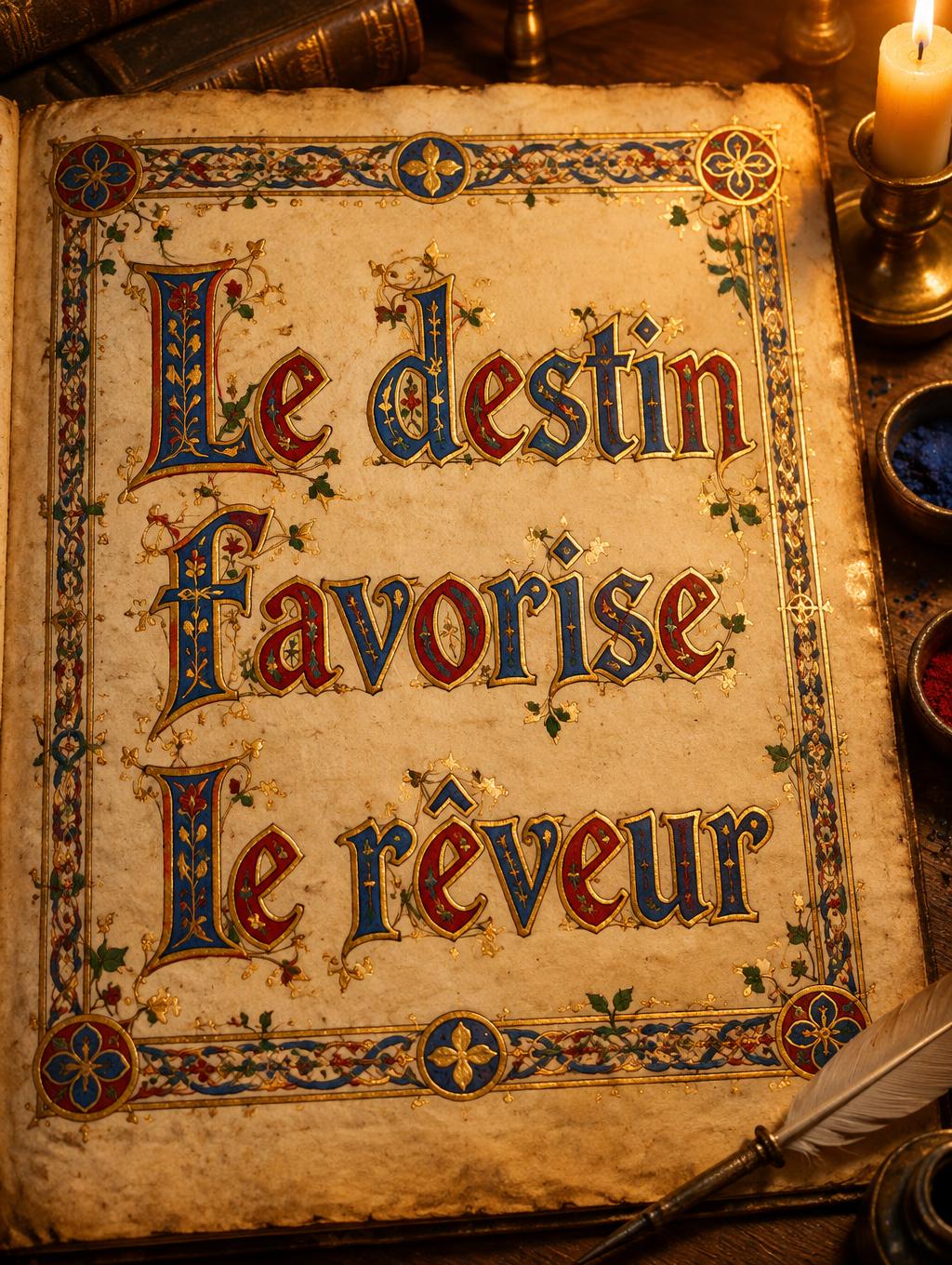 "Le destin favorise le rêveur" — Medieval | AI Text Effect Generator