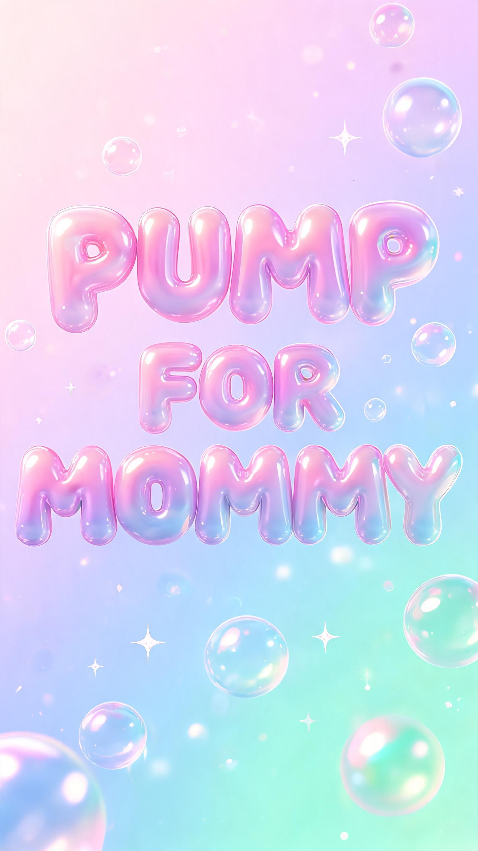 "PUMP FOR MOMMY" — Bubble text effect