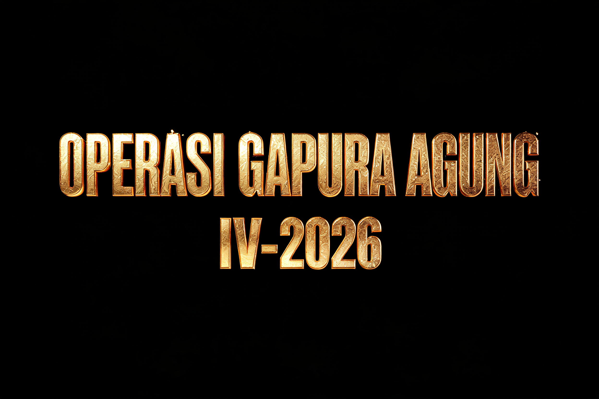 "OPERASI GAPURA AGUNG IV-2026" — 3d Bold Gold | AI Text Effect Generator
