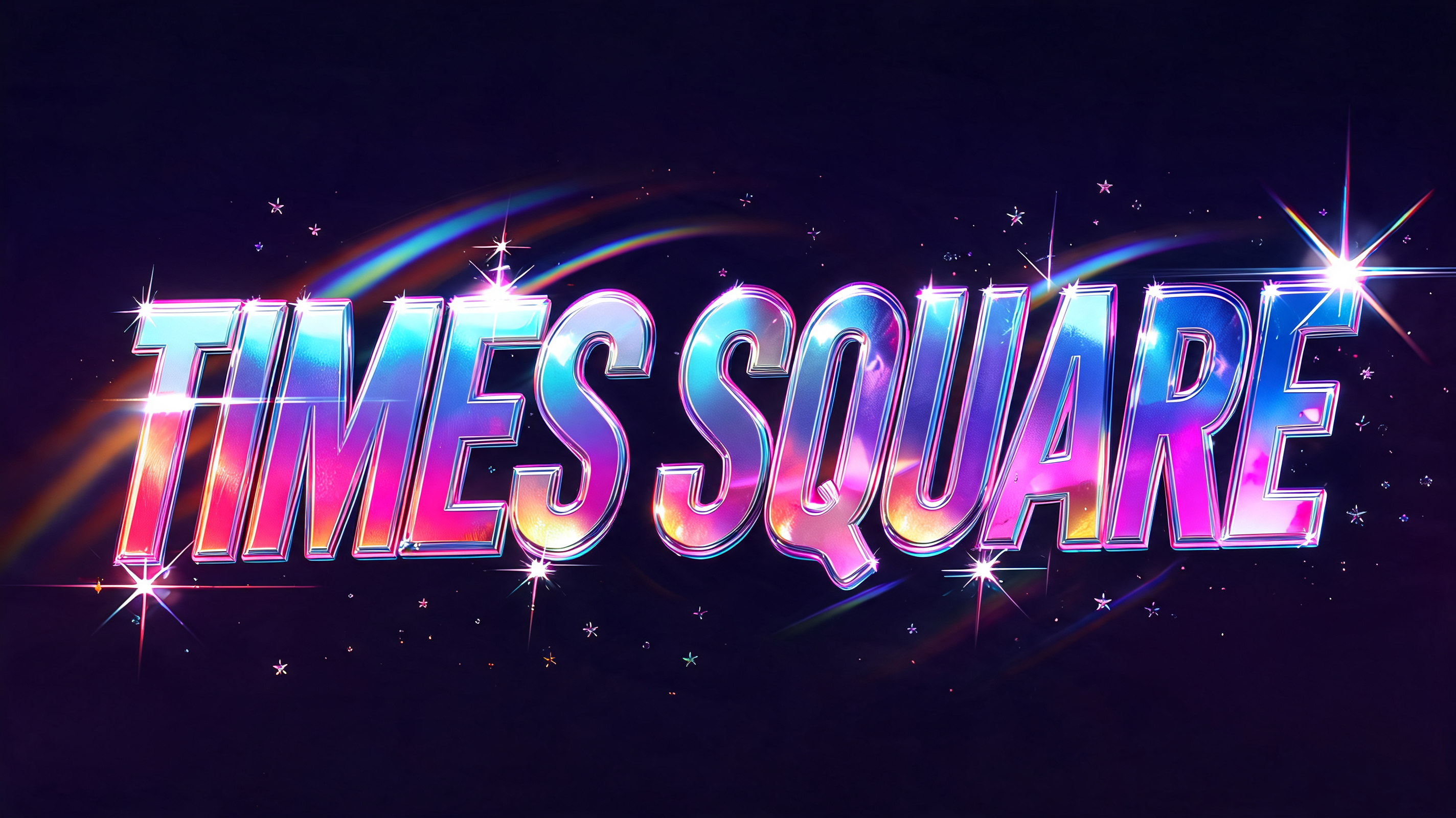 "TIMES SQUARE" — Y2k Holographic text effect