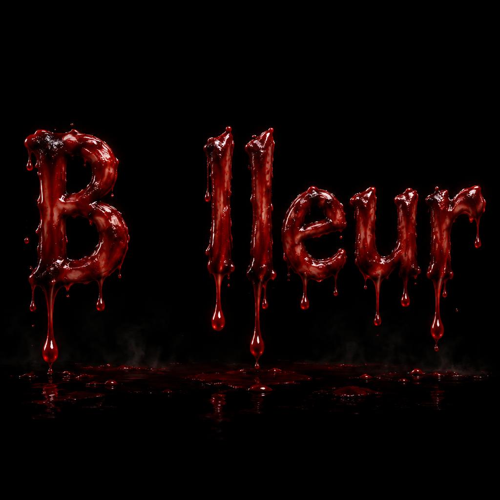 "B  lleur" — Drip Font Blood | AI Text Effect Generator