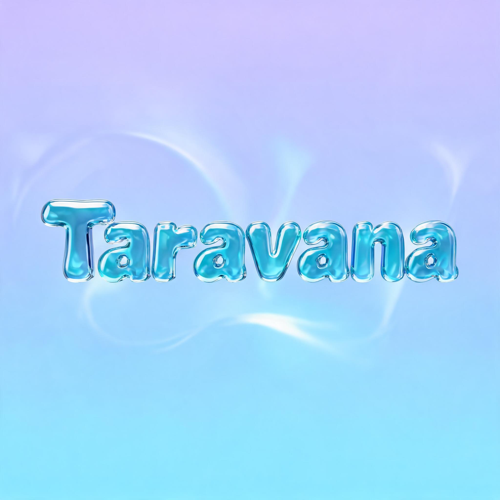 "Taravana" — Glass Liquid | AI Text Effect Generator