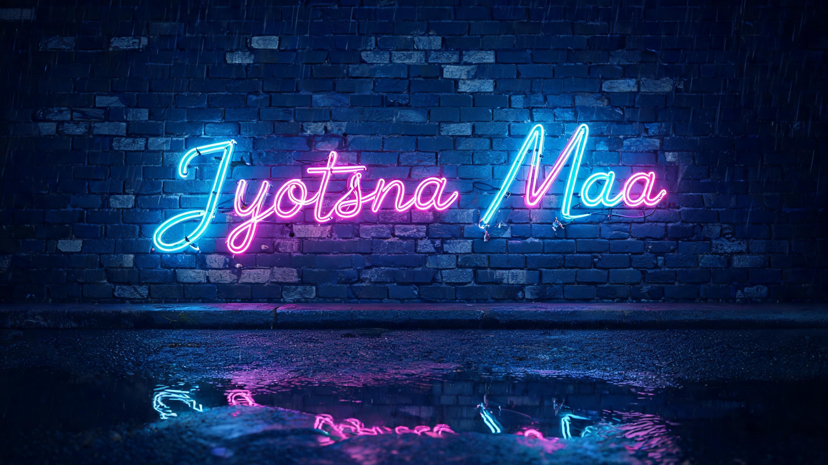 "Jyotsna Maa" — Neon Glow | AI Text Effect Generator