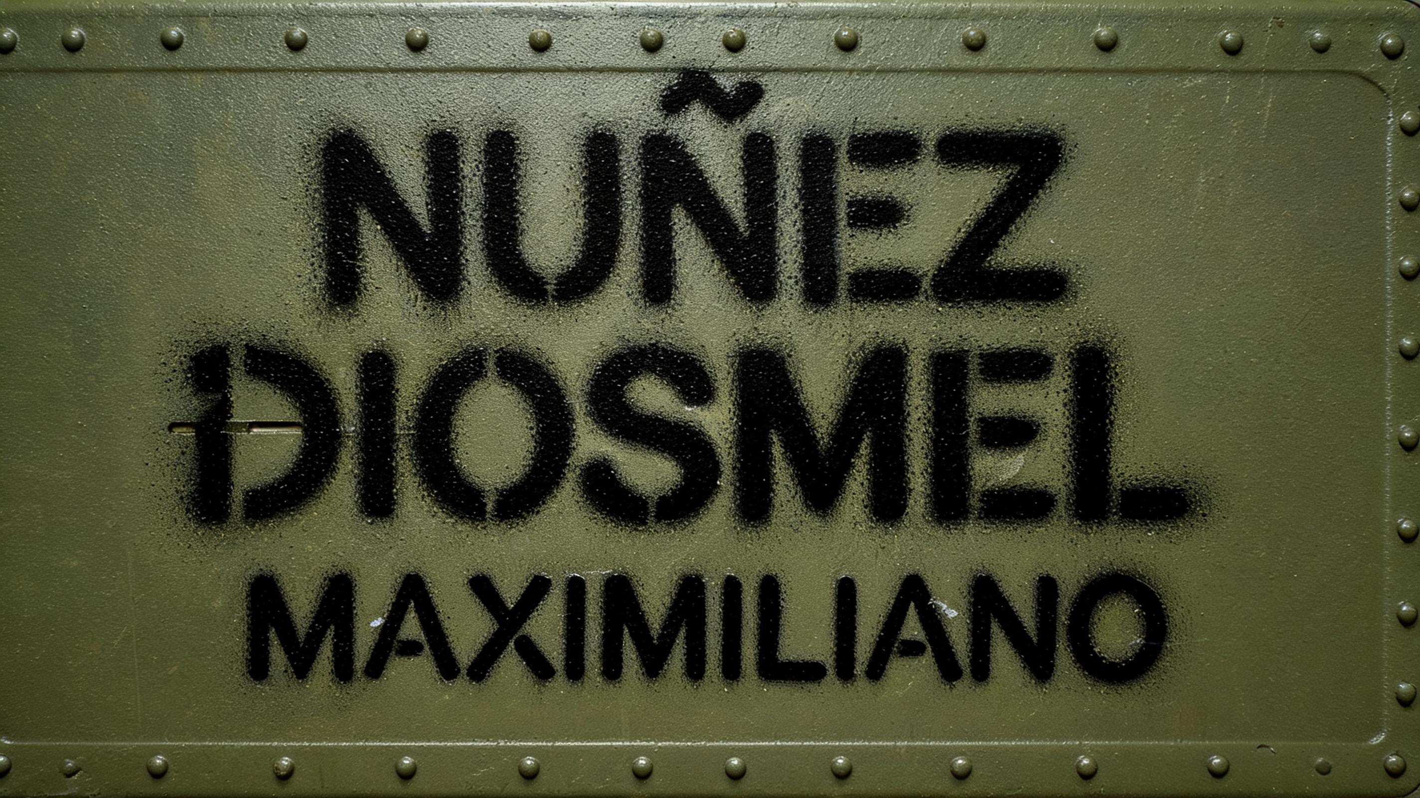 "NUÑEZ DIOSMEL MAXIMILIANO" — Stencil | AI Text Effect Generator