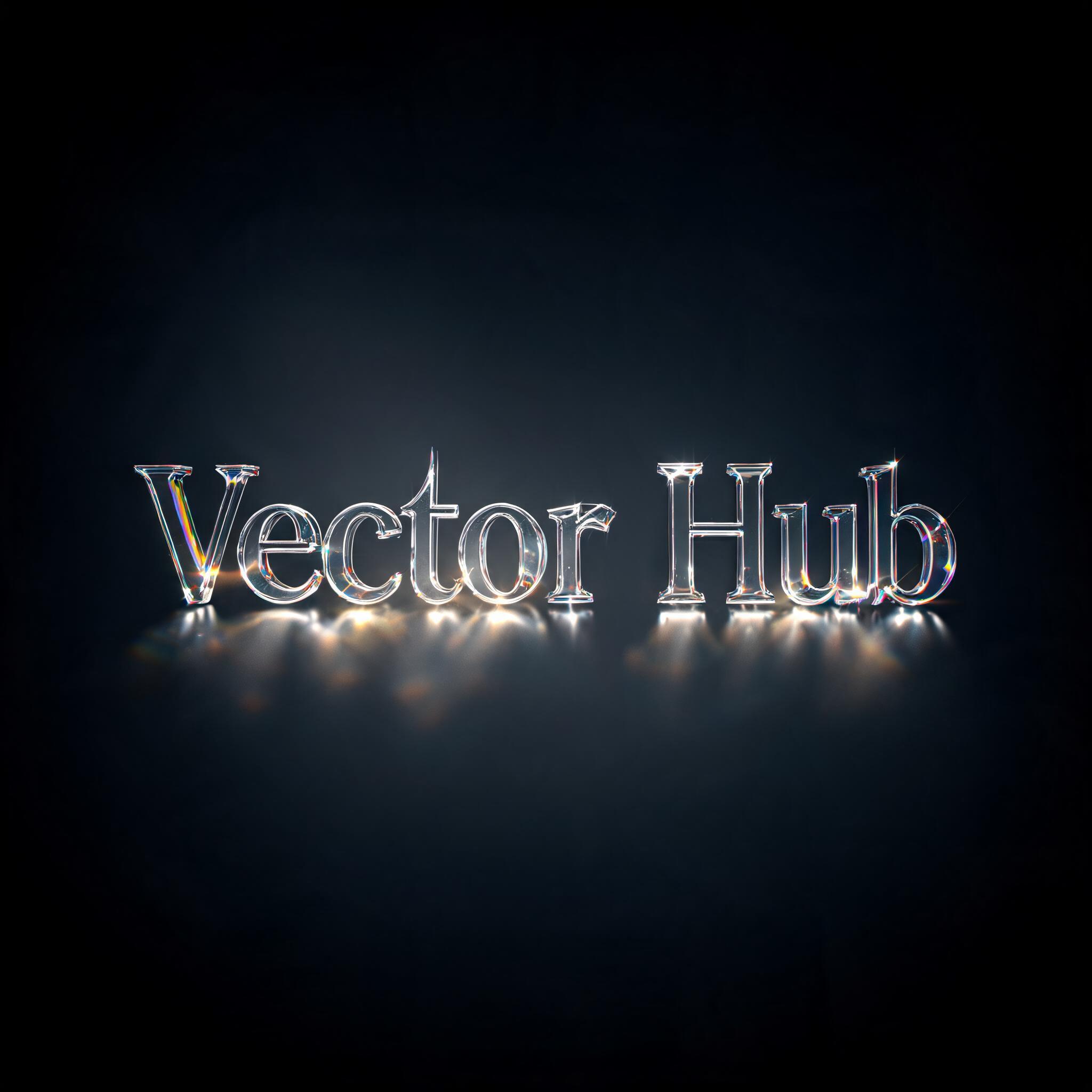 "Vector Hub" — Glass | AI Text Effect Generator