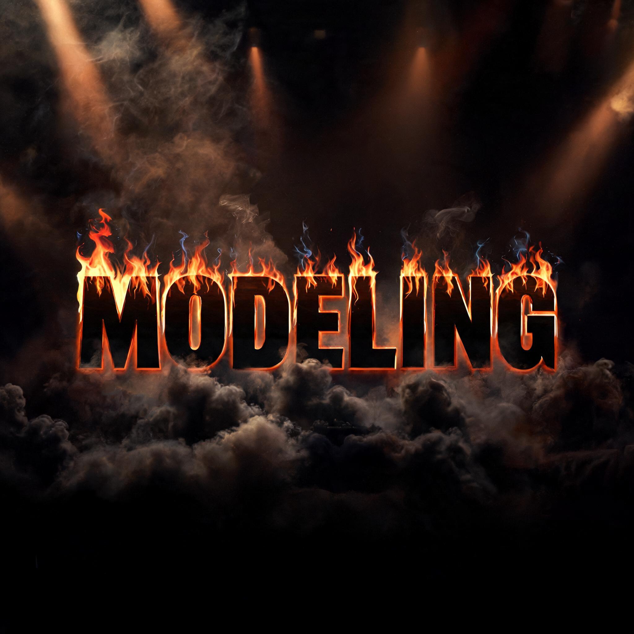 "MODELING" — Fire Smoke | AI Text Effect Generator