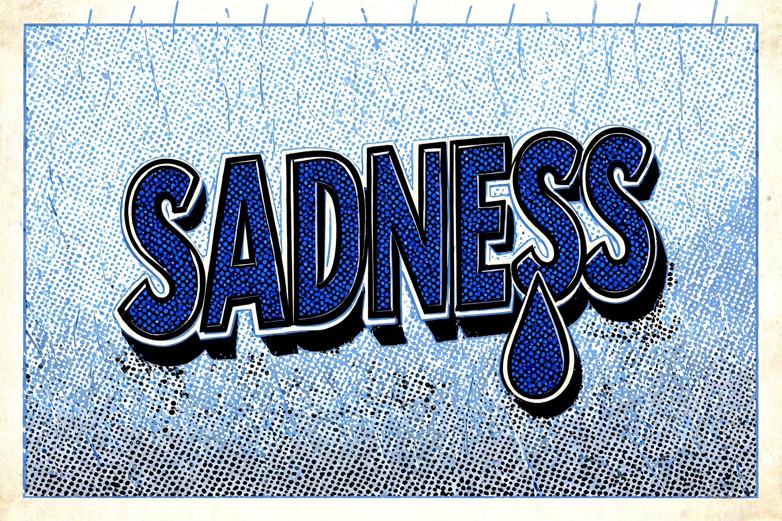 "sadness" — Comic Book | AI Text Effect Generator