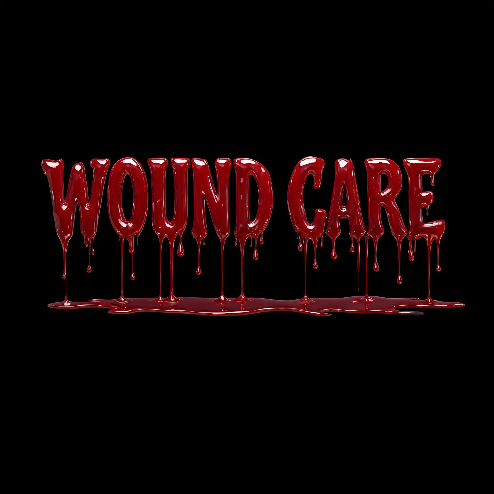 "wound care" — Drip Font | AI Text Effect Generator