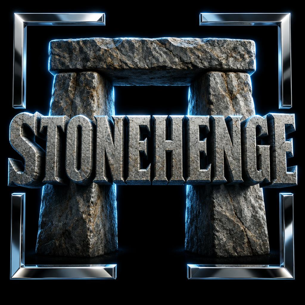 "STONEHENGE" — Chrome Metal 3d | AI Text Effect Generator