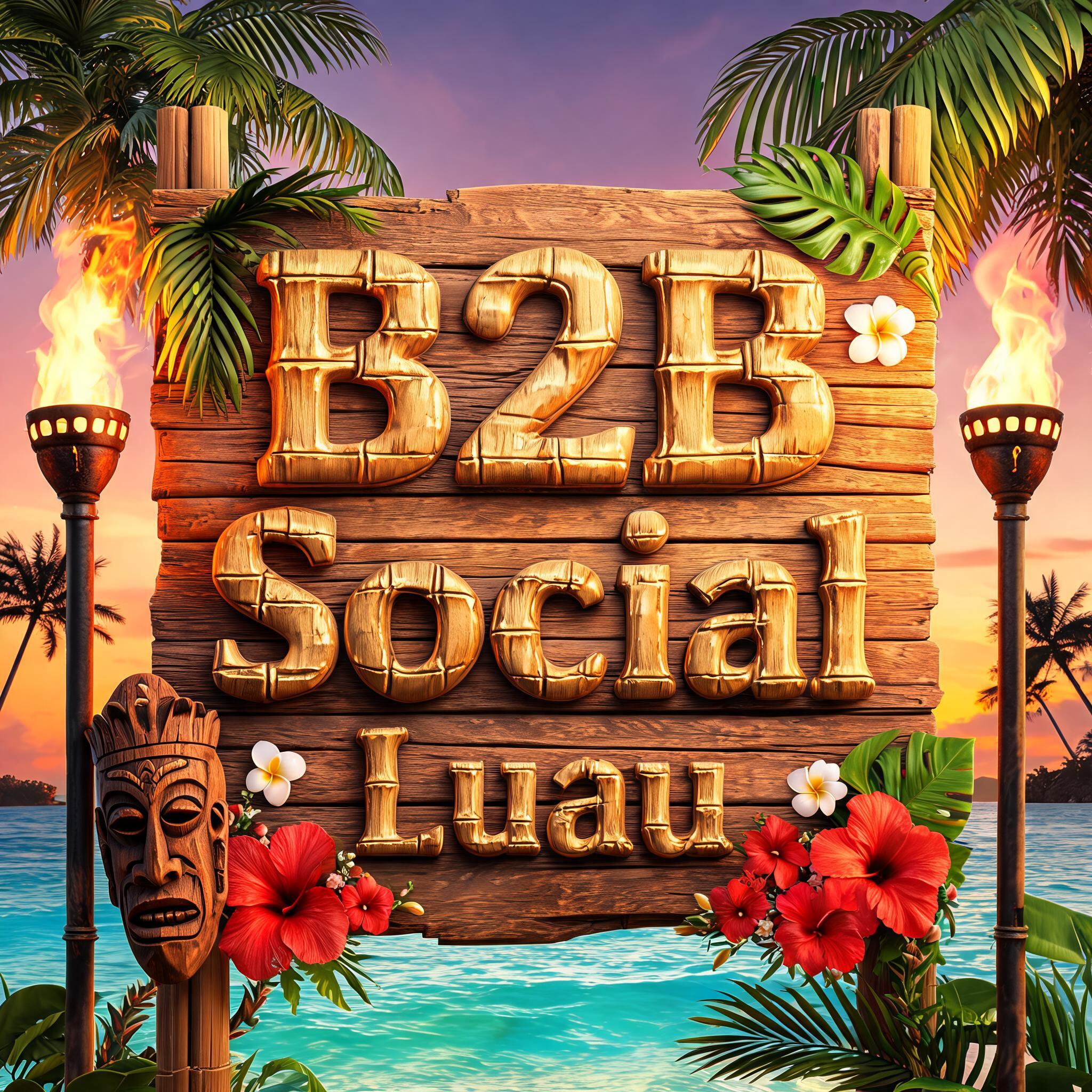 "B2B Social Luau" — Hawaiian | AI Text Effect Generator