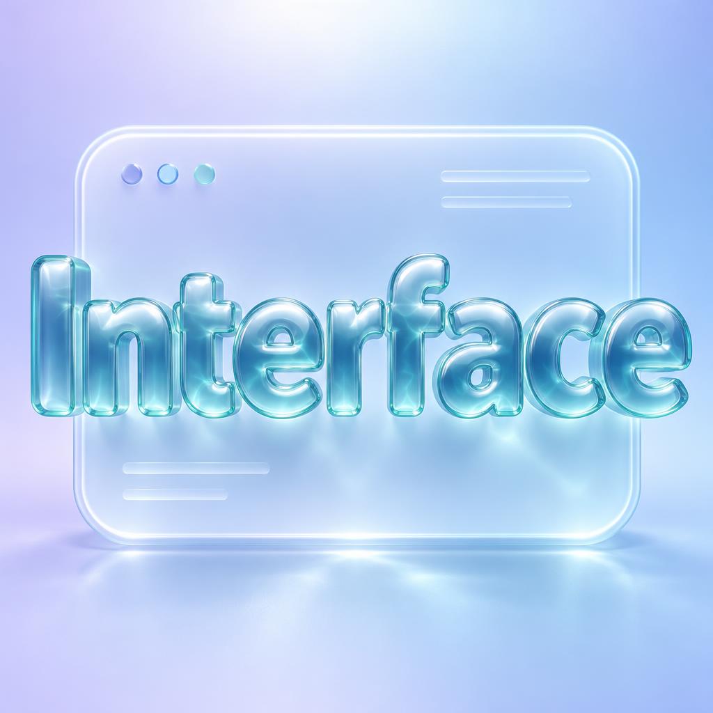 "Interface" — Glass Liquid | AI Text Effect Generator