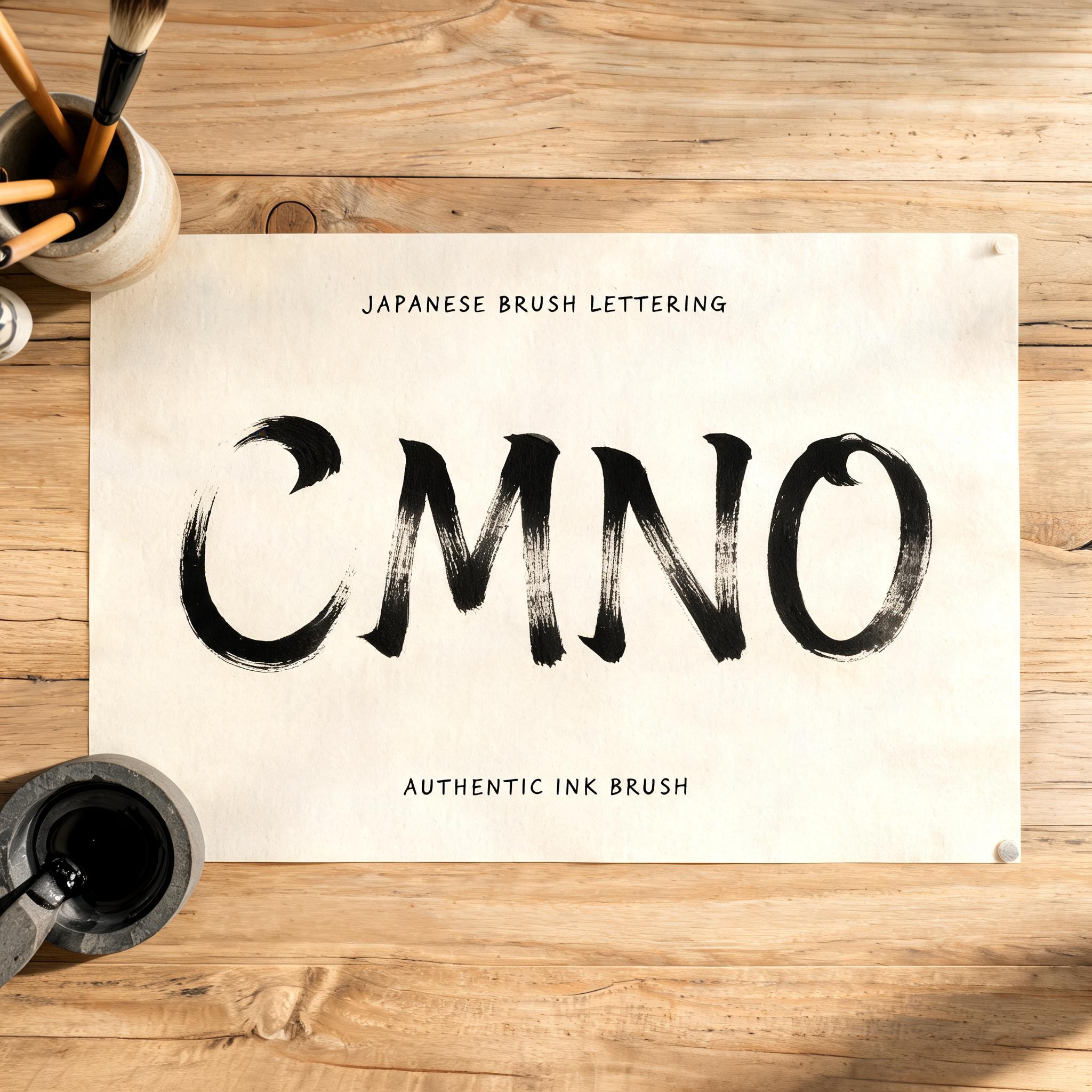 "CMNO" — Brush Japanese Ink | AI Text Effect Generator