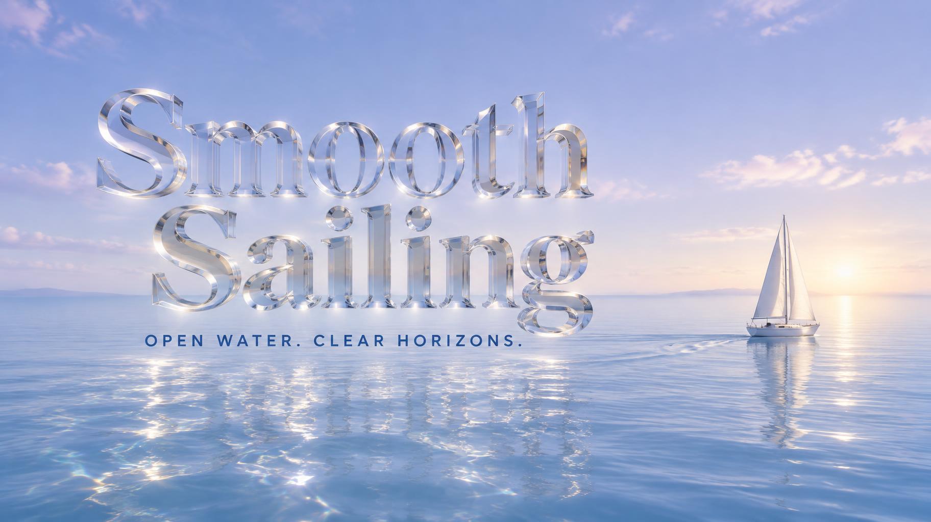 "Smooth Sailing
OPEN WATER. CLEAR HORIZONS." — Glass | AI Text Effect Generator