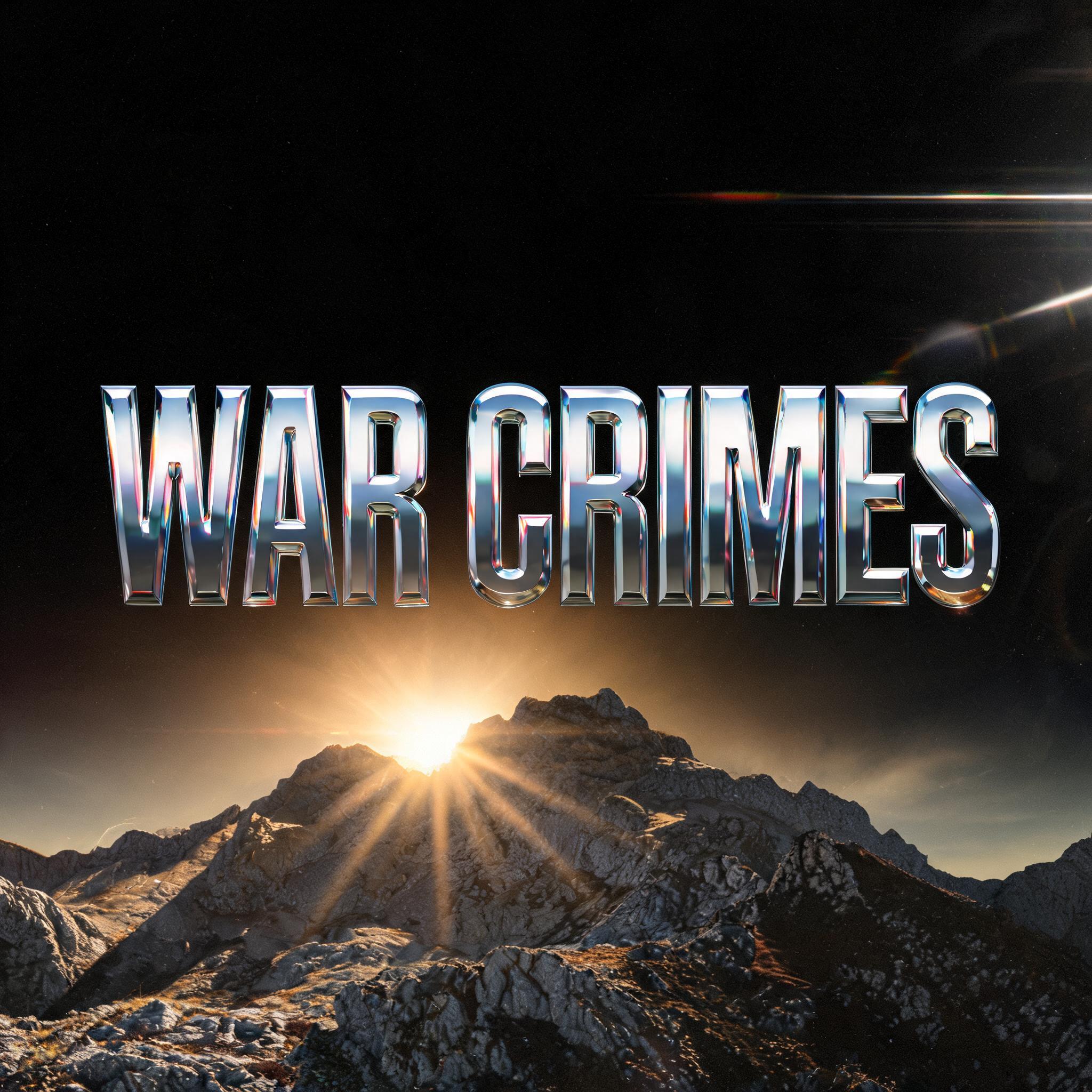 "WAR CRIMES" — Chrome Metal 3d | AI Text Effect Generator