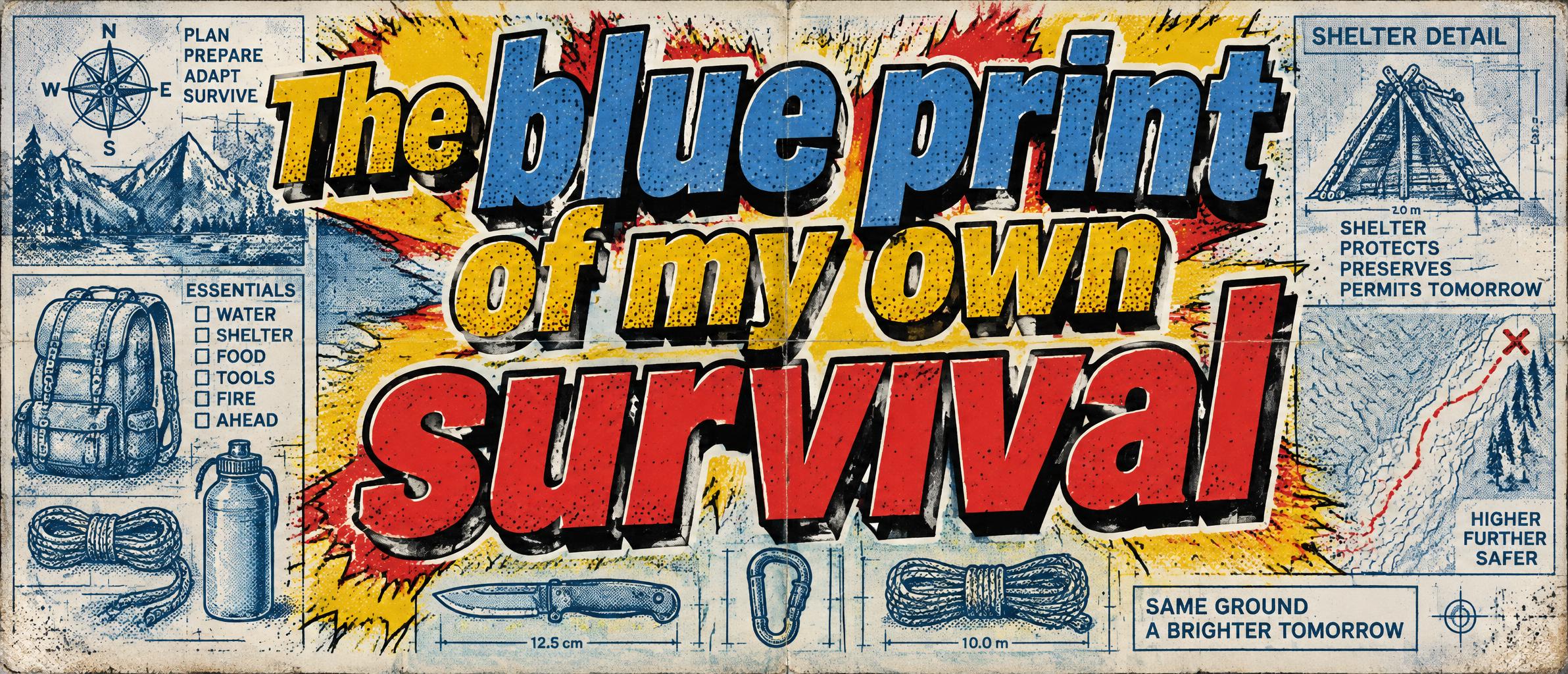 "The blue print of my own survival" — Comic Book | AI Text Effect Generator