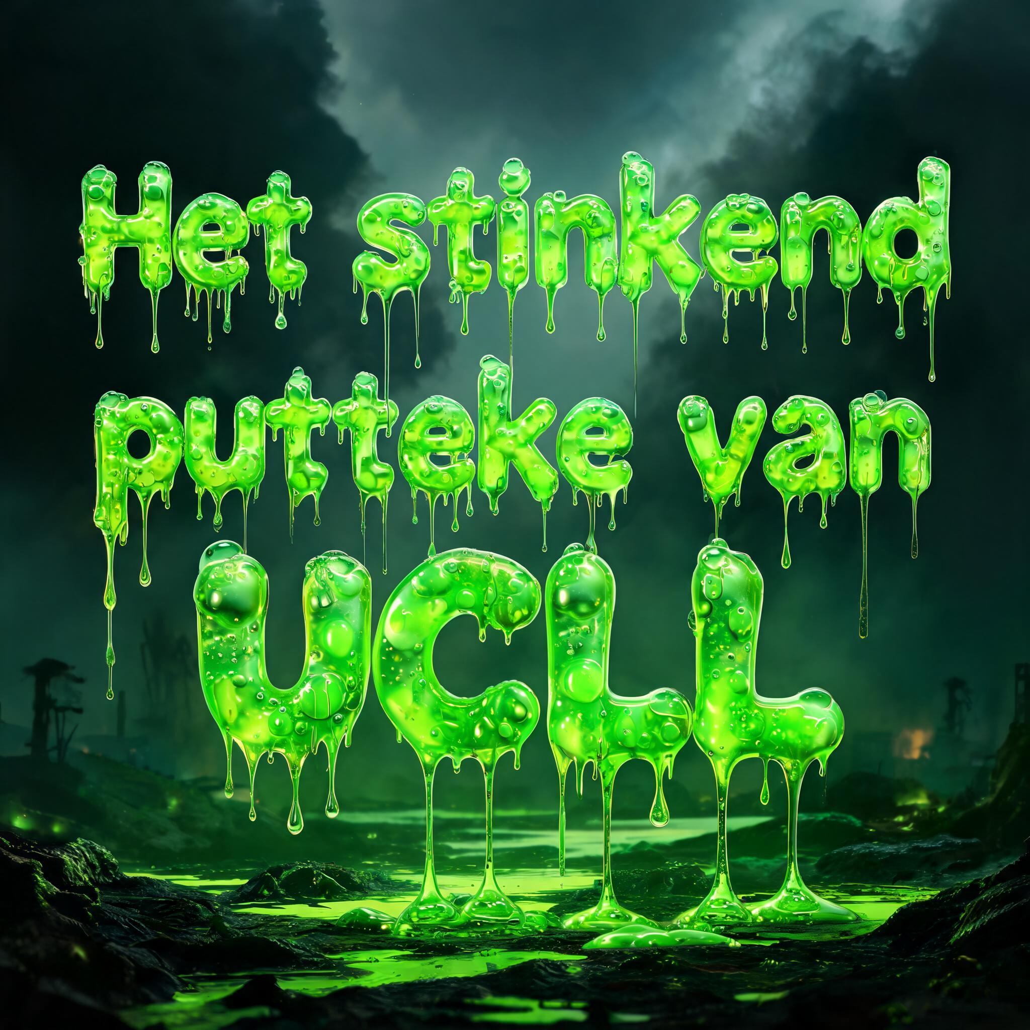 "Het stinkend putteke van UCLL" — Drip Font | AI Text Effect Generator