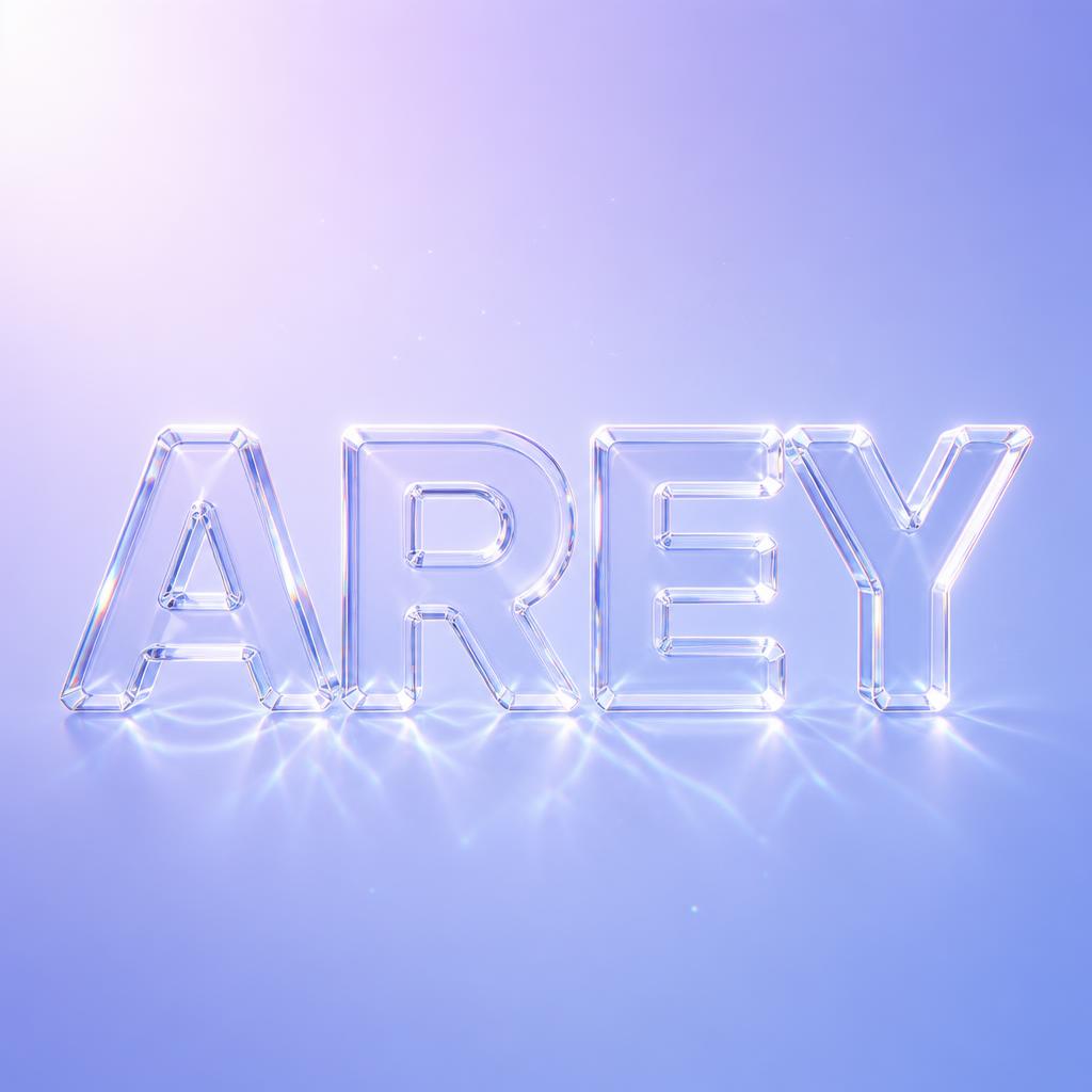 "AREY" — Glass | AI Text Effect Generator