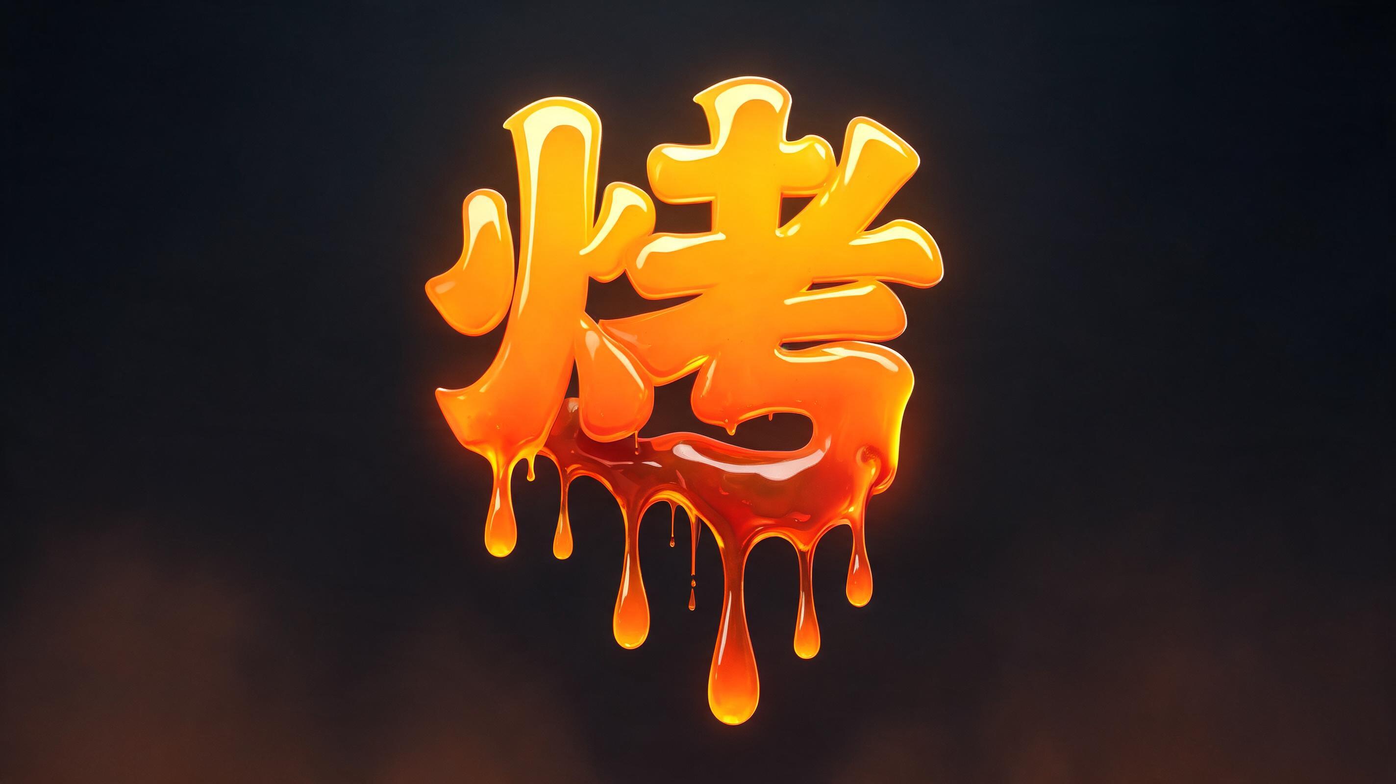 "烤" — Drip Font Melting | AI Text Effect Generator