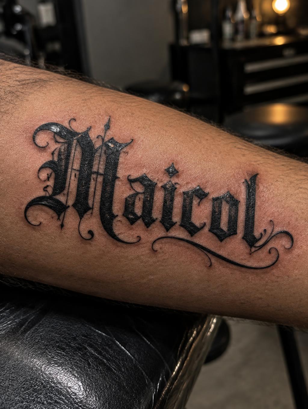 "Maicol" — Tattoo | AI Text Effect Generator