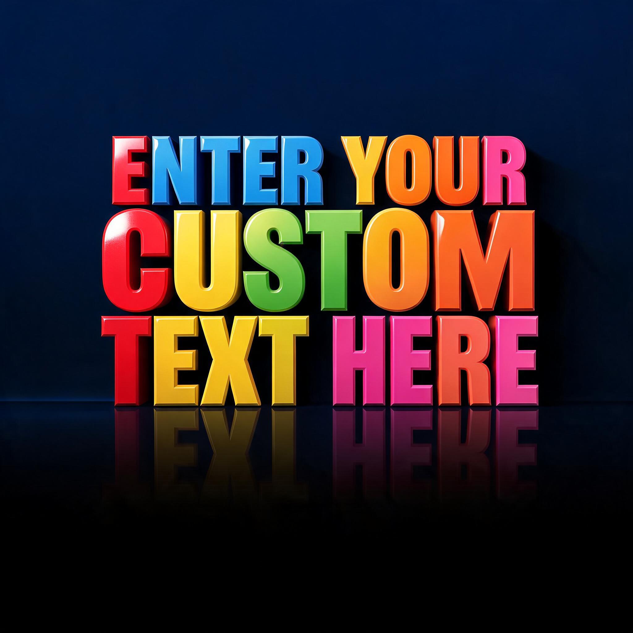"ENTER YOUR CUSTOM TEXT HERE" — 3d Bold | AI Text Effect Generator