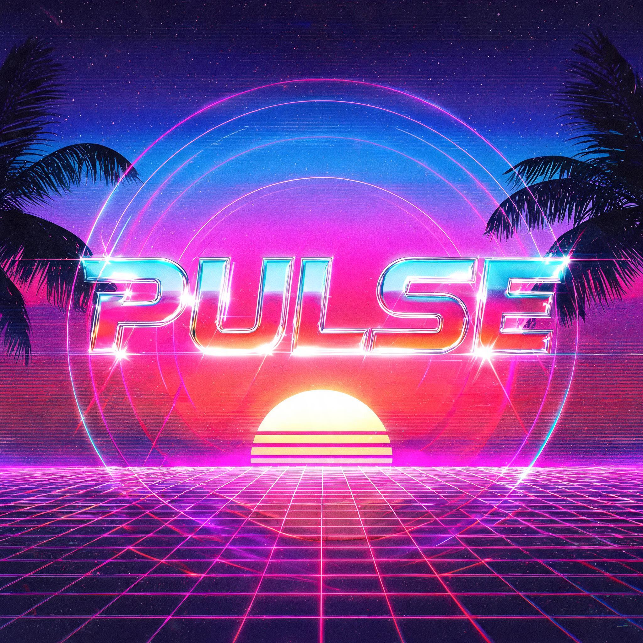 "Pulse" — Synthwave text effect