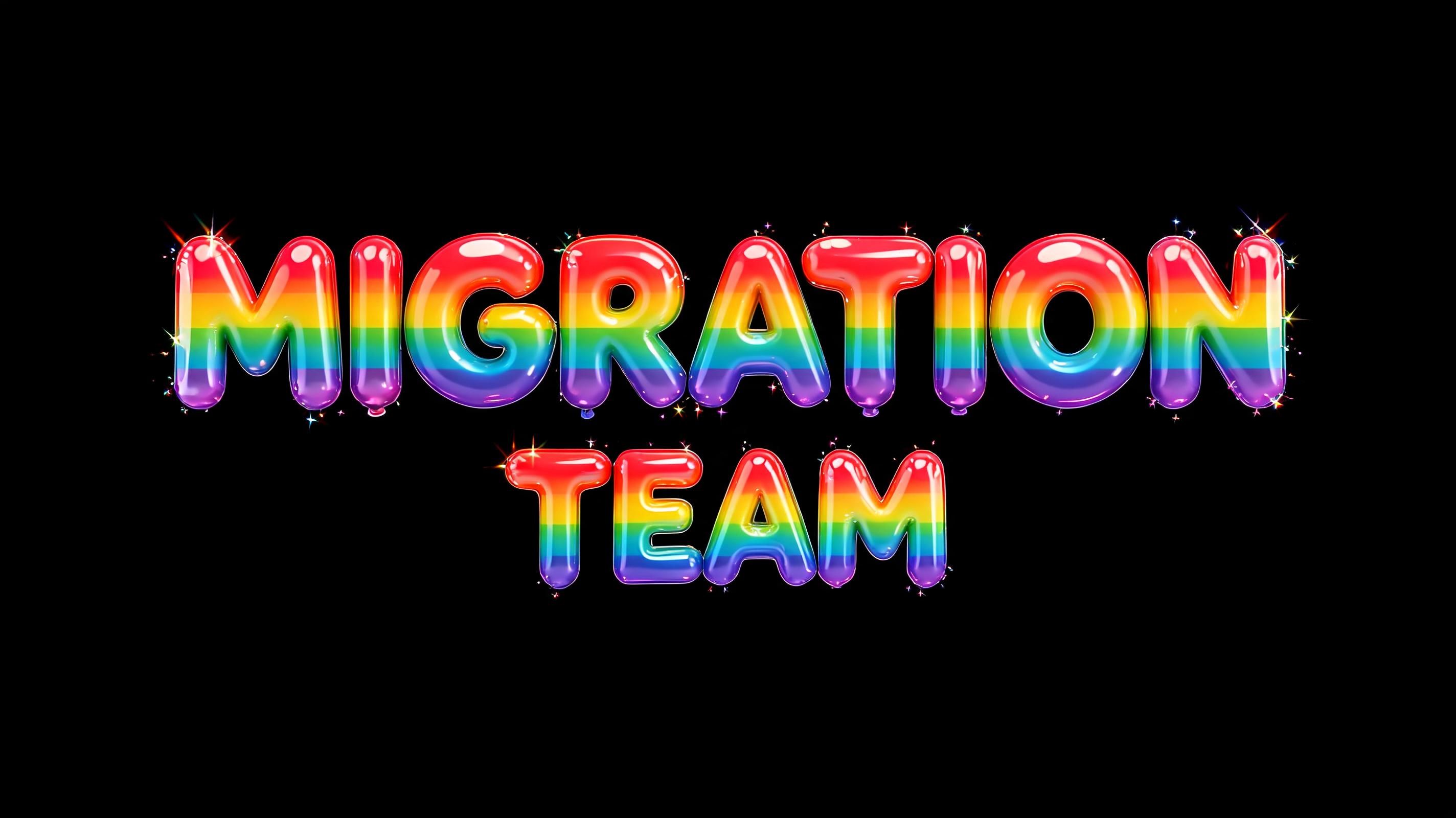 "MIGRATION TEAM" — Rainbow | AI Text Effect Generator
